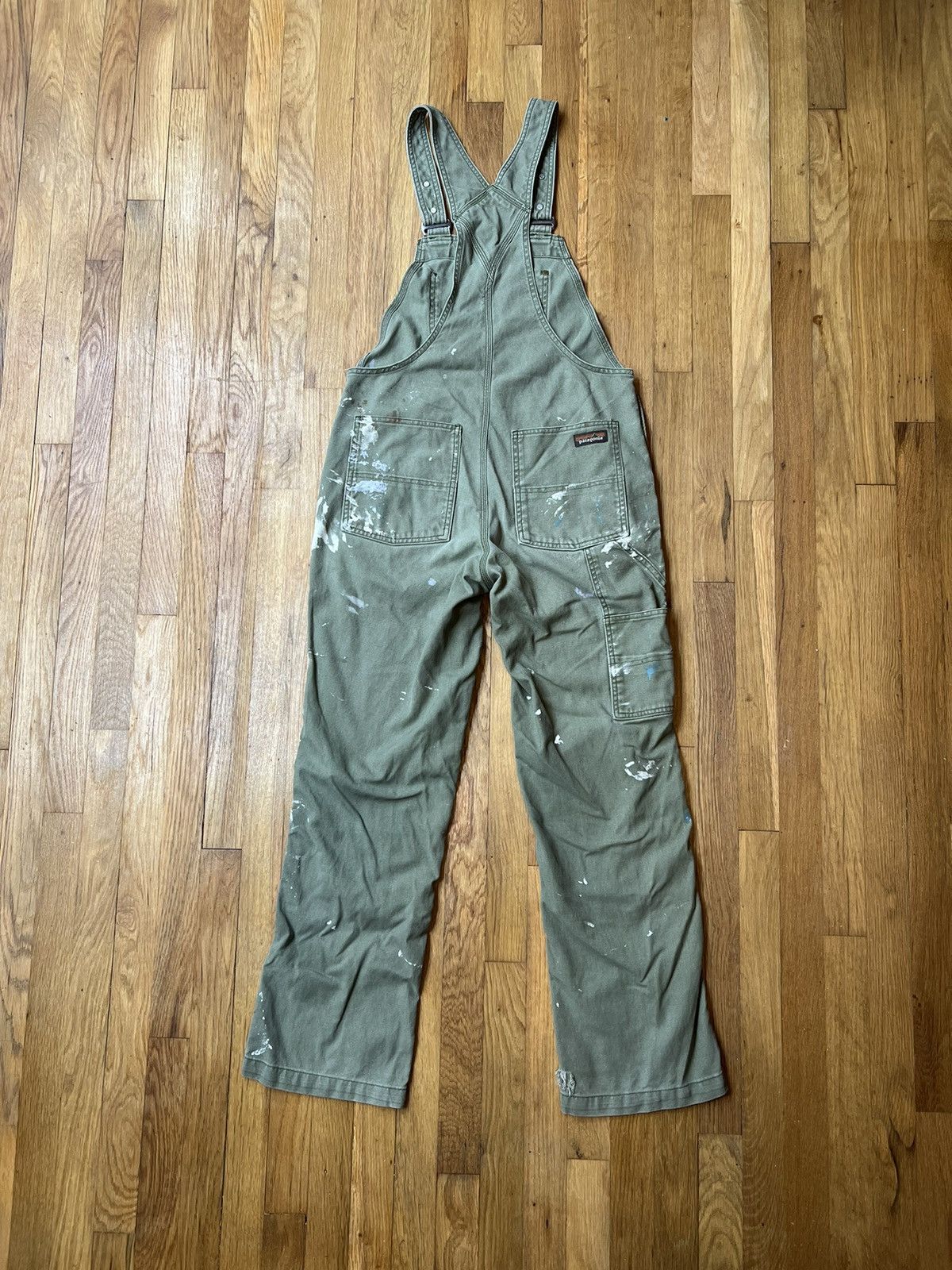 Patagonia Patagonia Hemp Canvas Double Knee Bib Overalls Green Paint Size 28" / US 6 / IT 42 - 2 Thumbnail