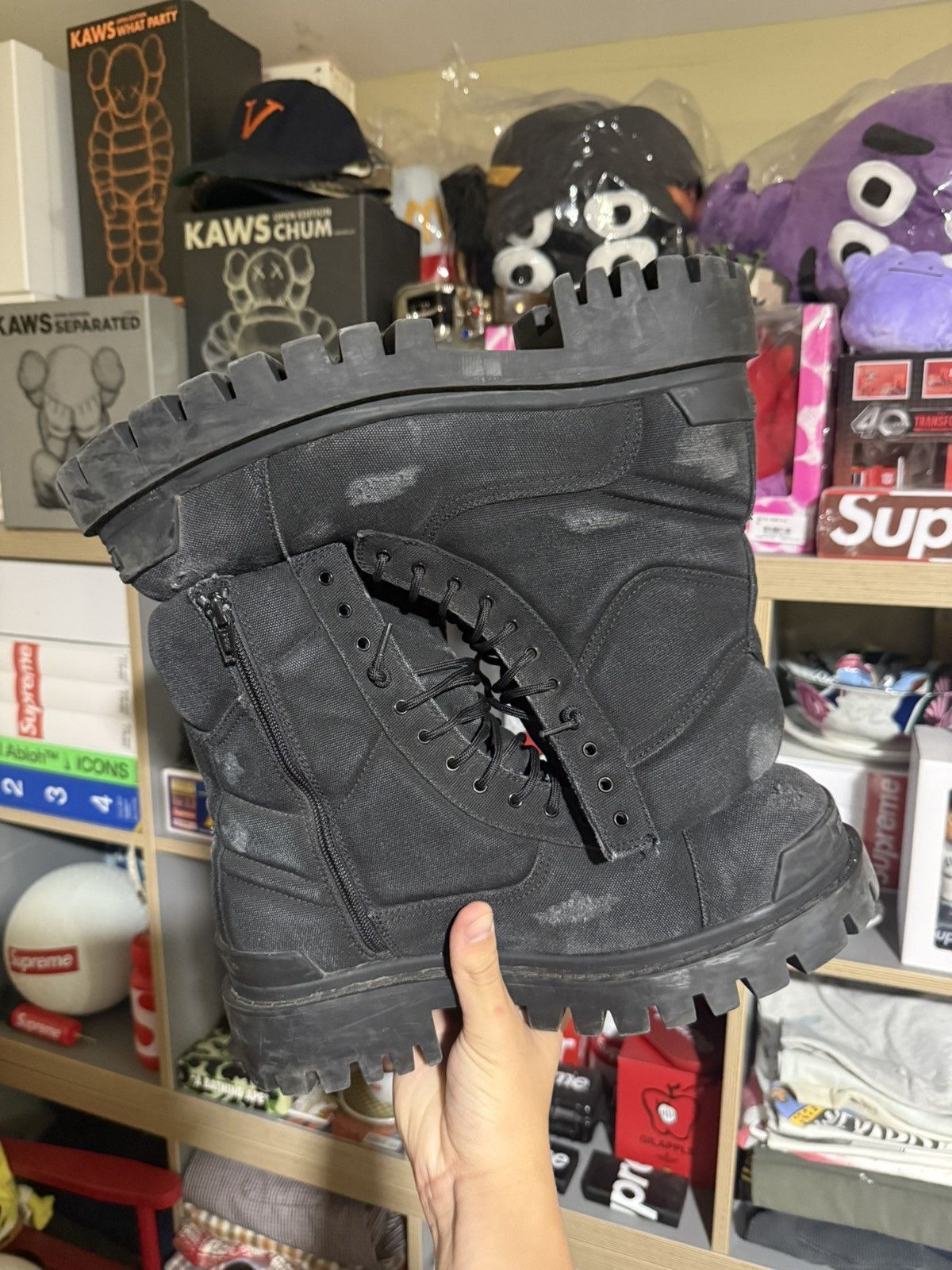 Balenciaga Balenciaga Black Distressed Strike Boot Size US 11 / EU 44 - 4 Thumbnail