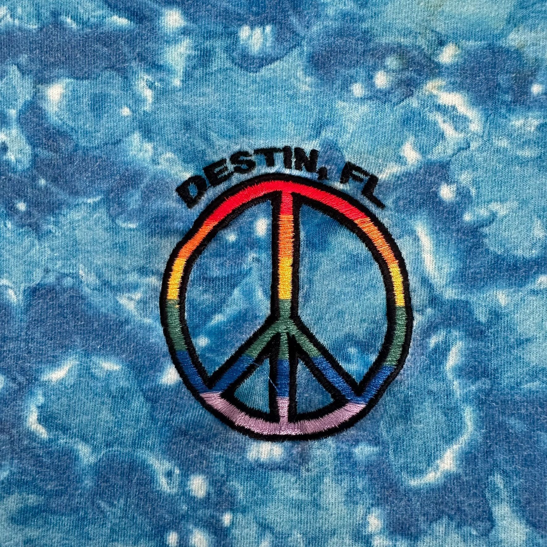 Vintage Vintage 90s Destin Florida T-Shirt Peace Hippie Tie Dye Tee Size US L / EU 52-54 / 3 - 2 Thumbnail