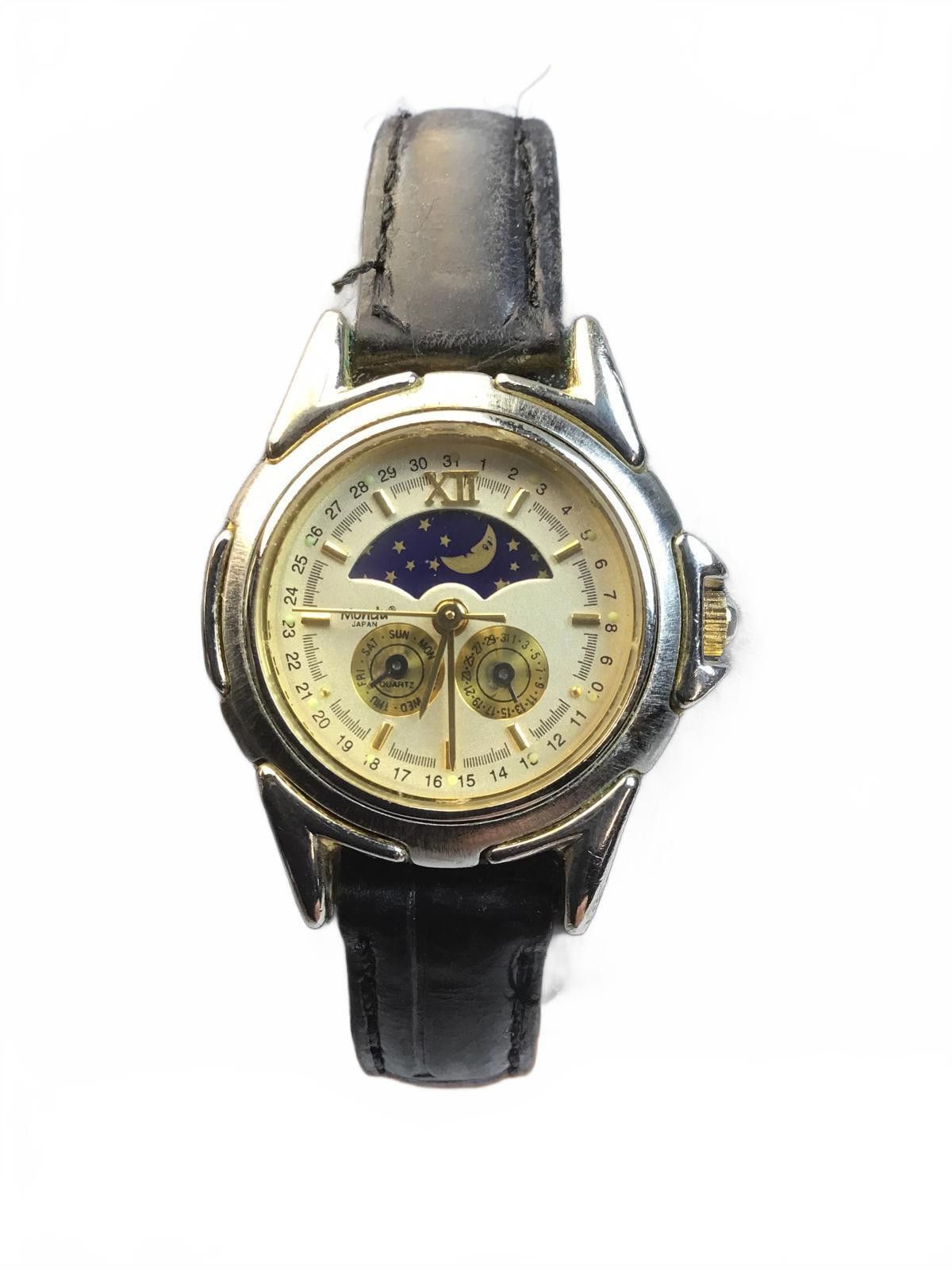 Cheap Monday Mondu Women's Watch with Black Leather Strap and Moon-Sun Size ONE SIZE - 1 Thumbnail