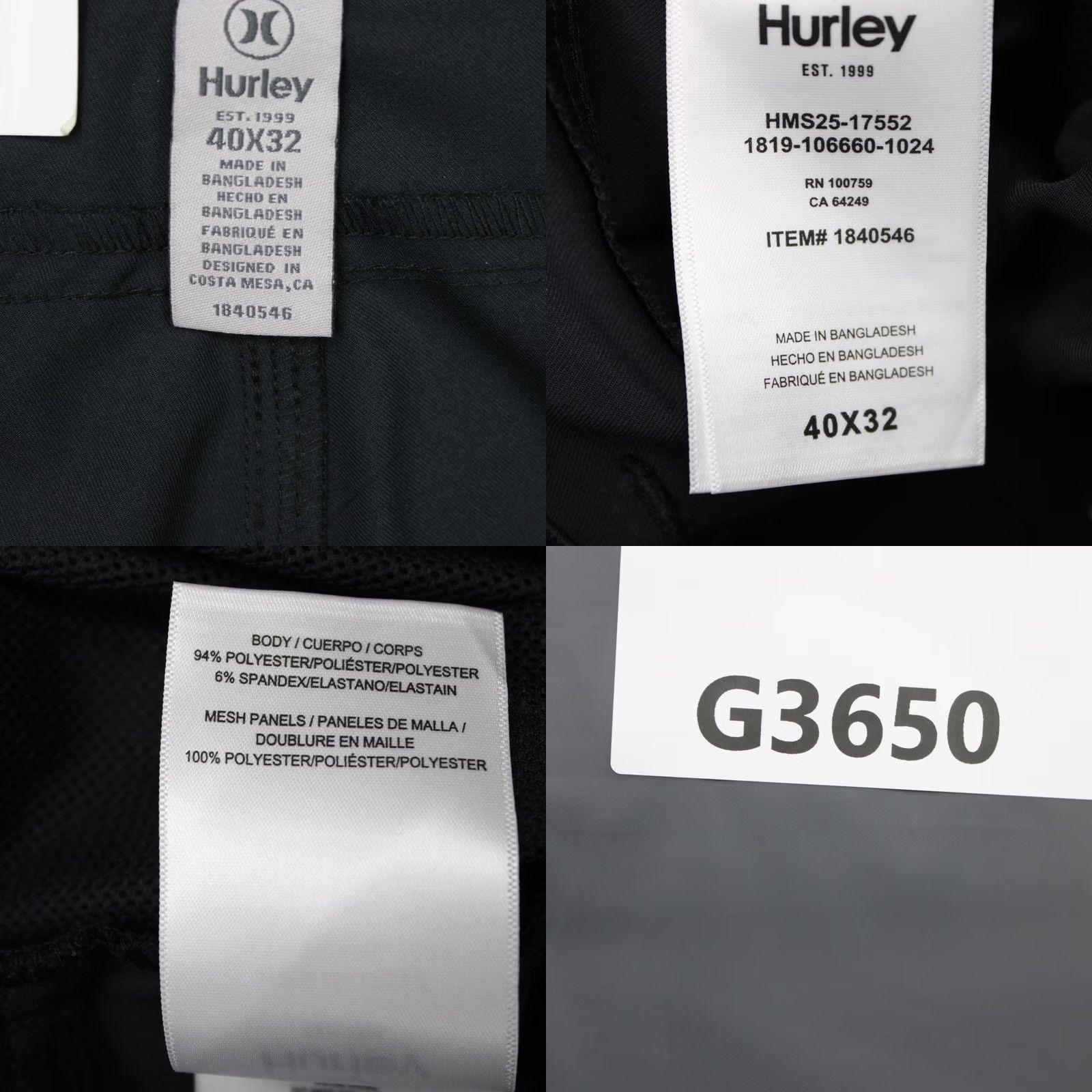 Hurley Hurley Pants Mens 40x32 Black Joggers Performance Poly Stretch Straight Leg NWT Casual PANTS Mens Black 40x32 Size US 40 / EU 56 - 9 Thumbnail