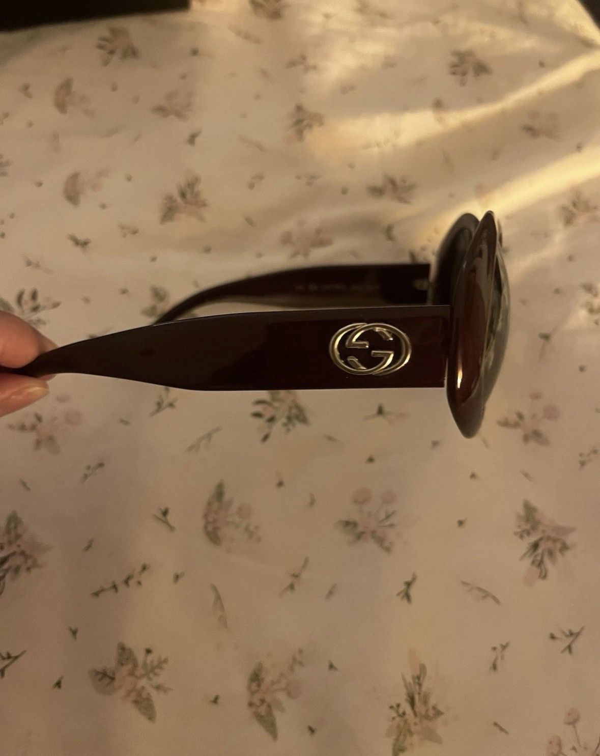 Gucci GUCCI GG2401N/S Lg Round Purple Lens Sunglasses Size ONE SIZE - 2 Thumbnail