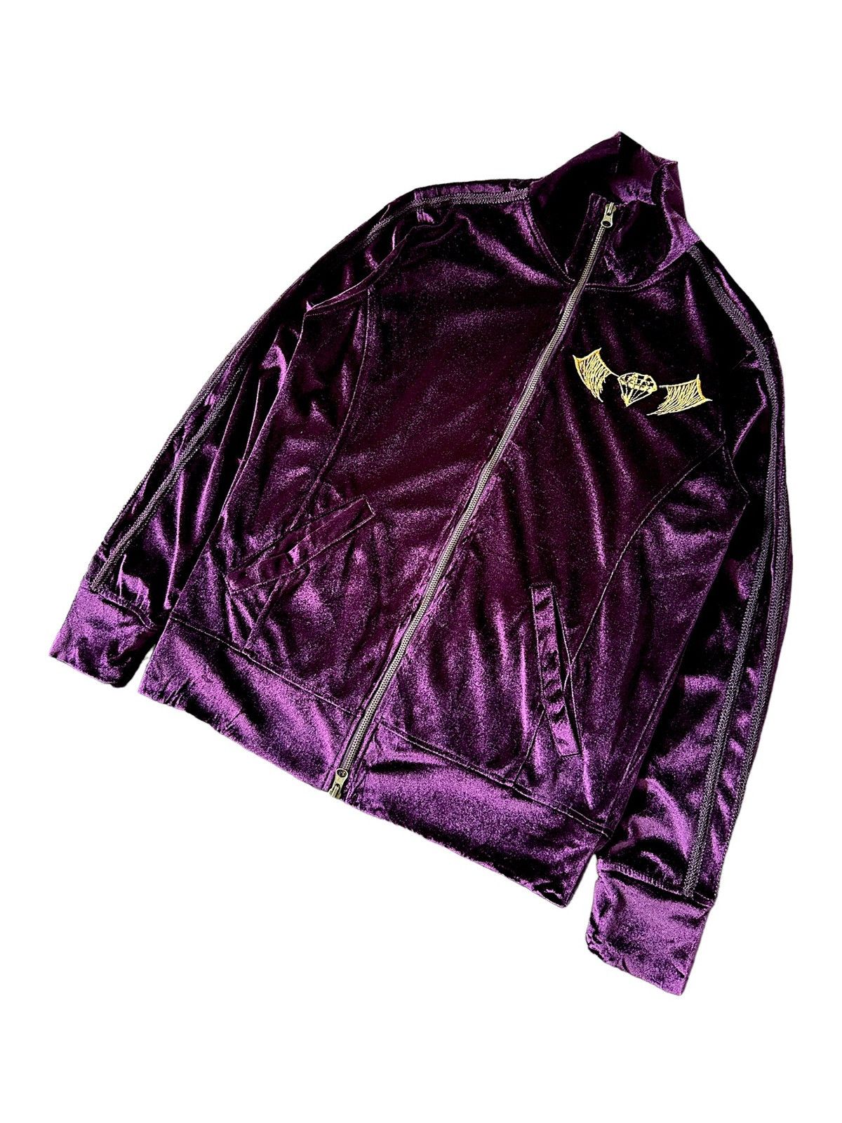 Other 2000s SCENE Velour velvet zipper sweater Size US S / EU 44-46 / 1 - 5 Thumbnail