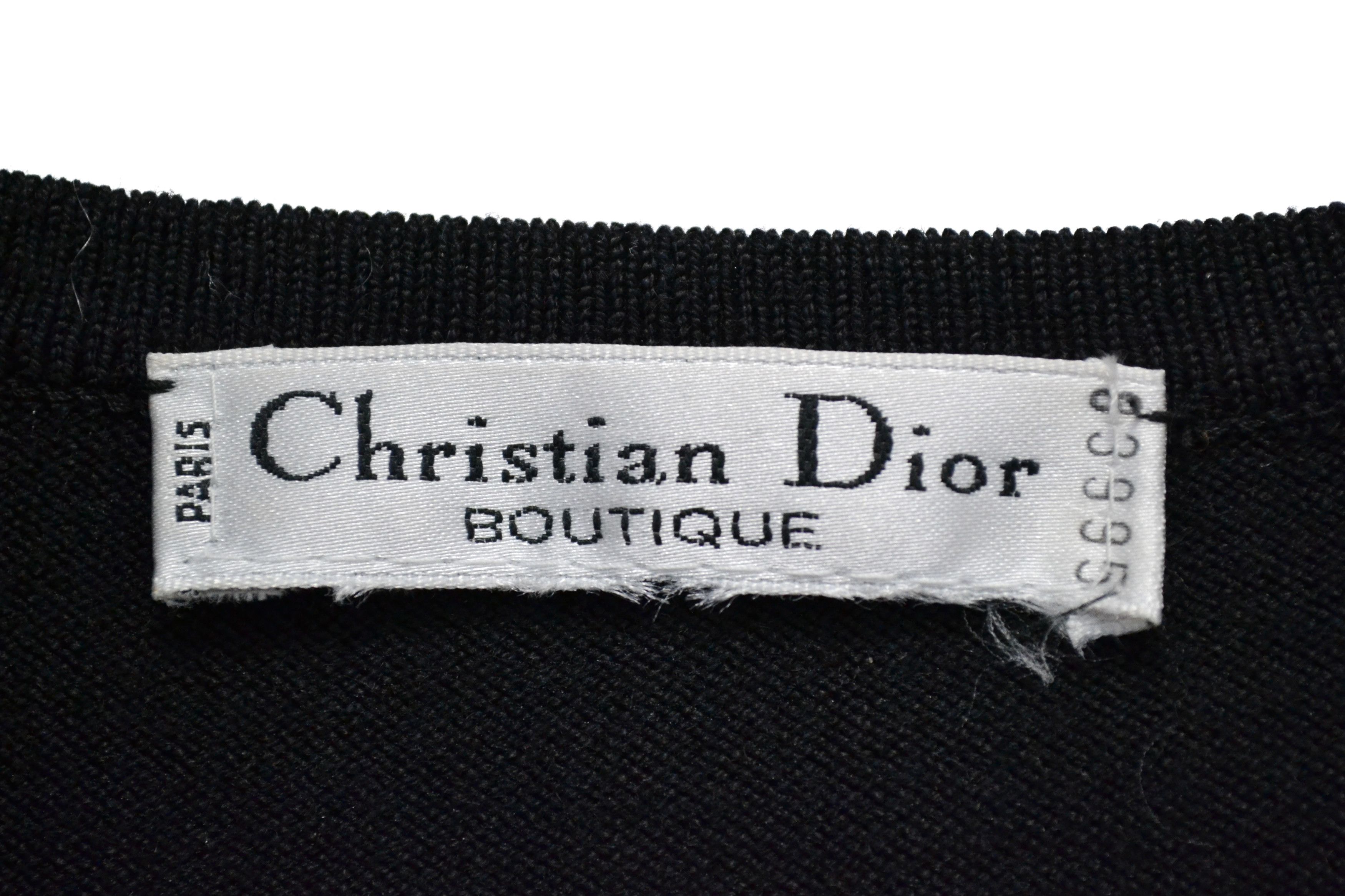 Christian Dior Monsieur Vintage Christian Dior Boutique Wool Black Women’s Sweater Size S / US 4 / IT 40 - 5 Thumbnail