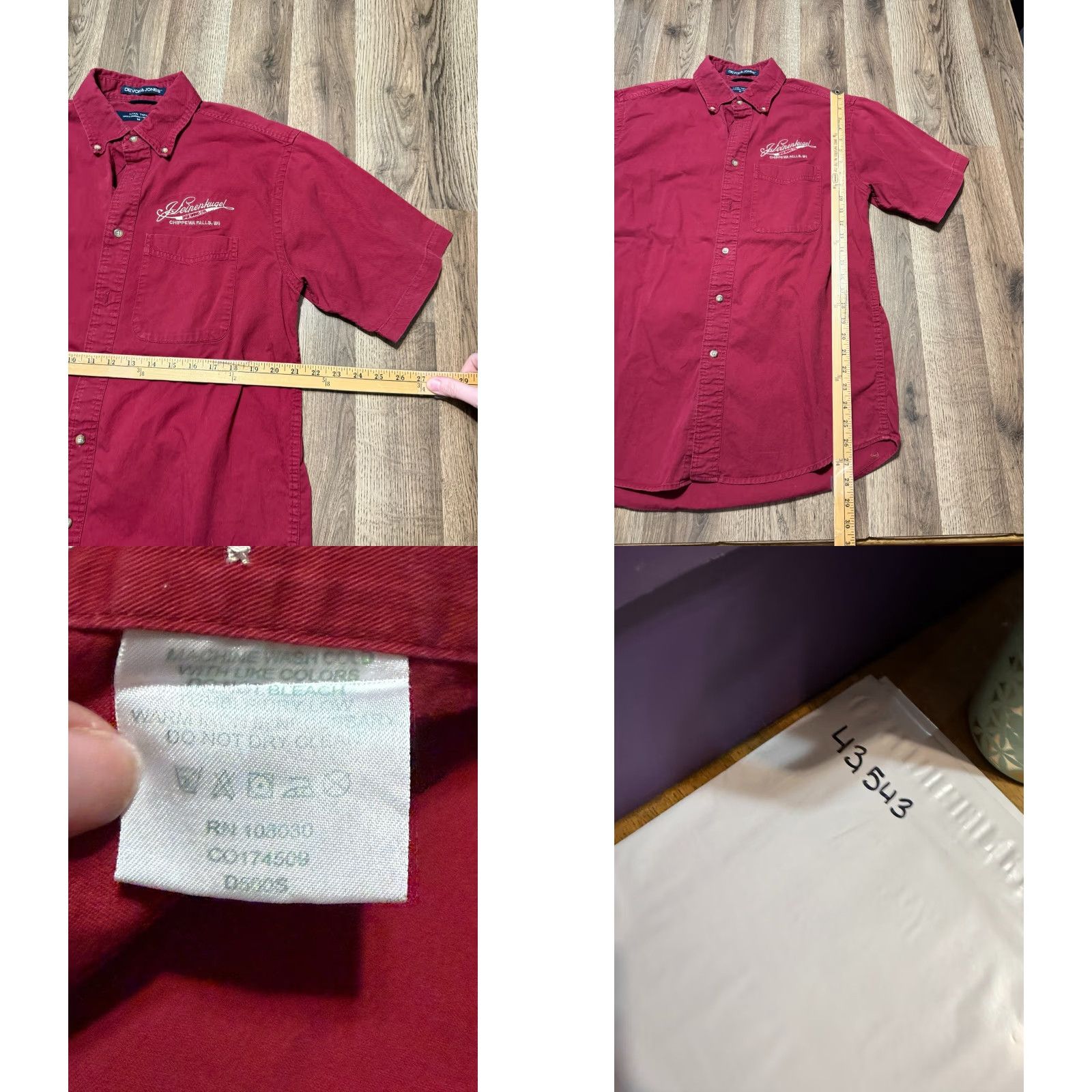 Chippewa Devon & Jones Shirt M Button Up Red Leinenkugel Brewing Co. Chippewa Falls, WI Size US M / EU 48-50 / 2 - 8 Thumbnail