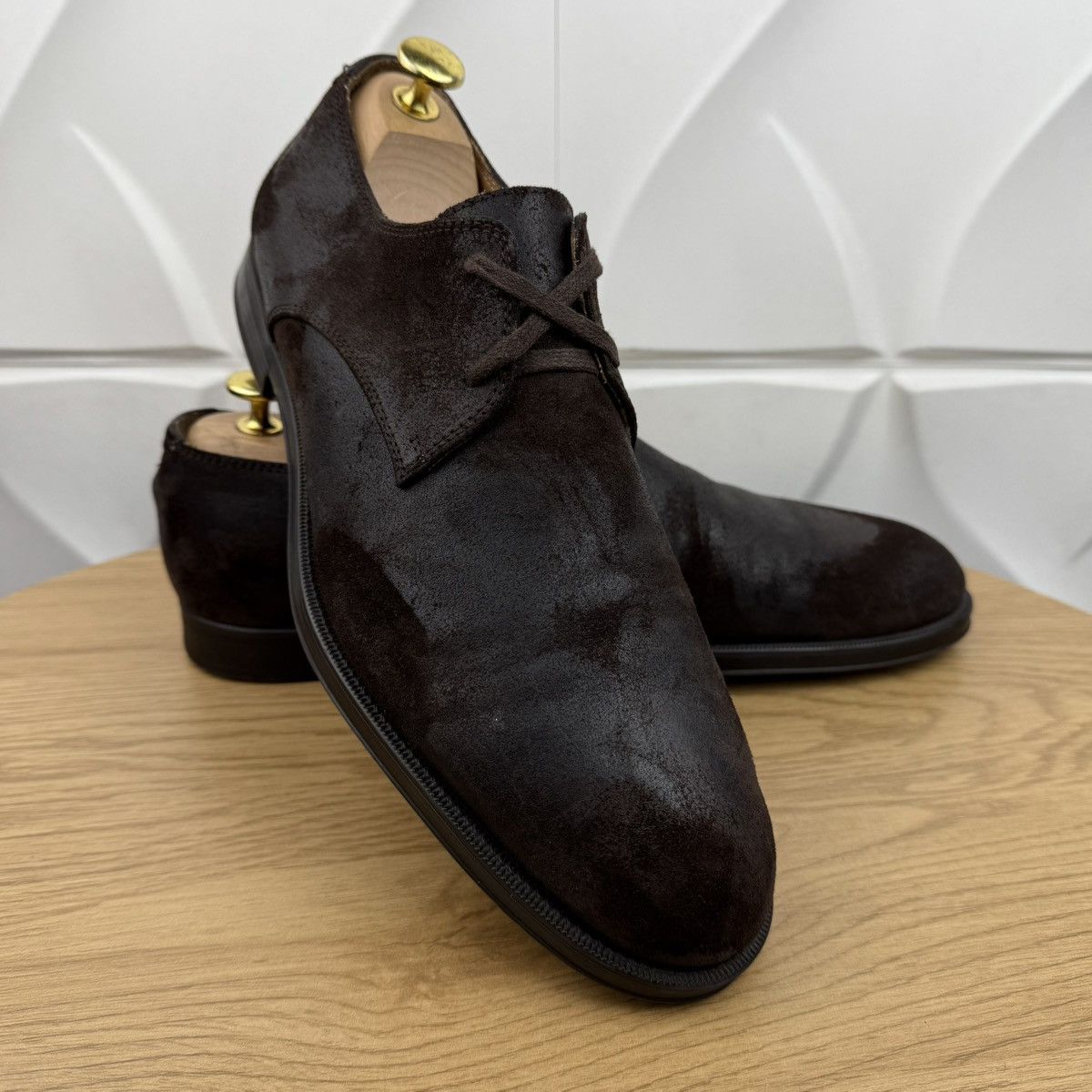Jimmy Choo JIMMY CHOO Derby Suede Shoes Lace Up Dark Brown Men’s Size US 11 / EU 44 - 2 Thumbnail