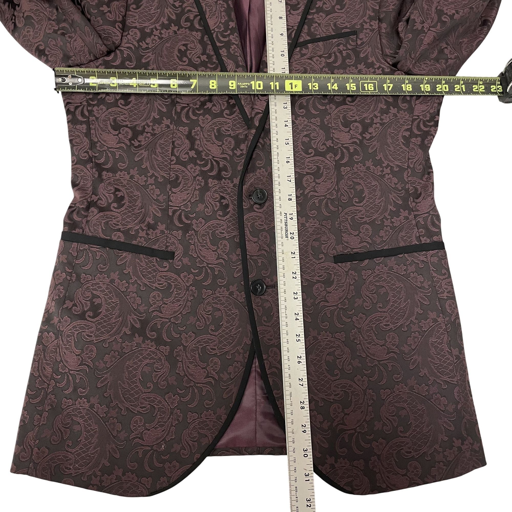 Kenneth Cole Vtg 50’s Style ROCKABILLY Jacket Kenneth Cole PLUM Black Tux Size 38L - 7 Thumbnail