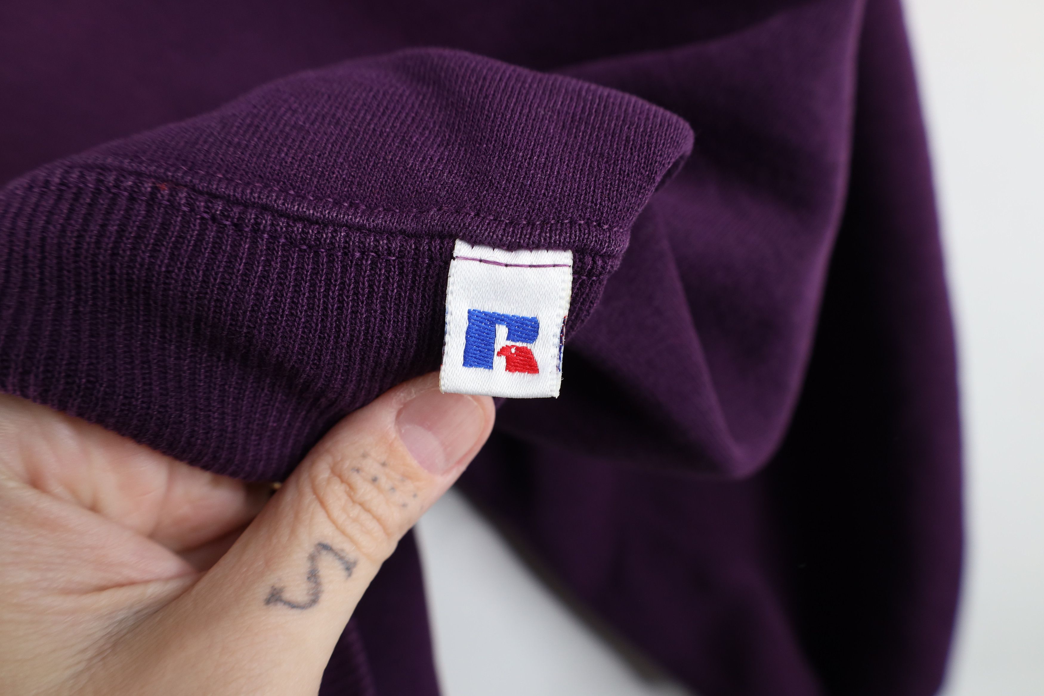 Russell Athletic Vintage 90s Russell Athletic Crewneck Sweatshirt Purple USA Size US XL / EU 56 / 4 - 4 Thumbnail