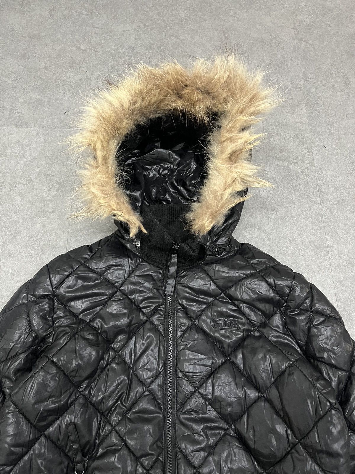 Le Grande Bleu (L.G.B.) 2000s Von Dutch Lgb Style KMRii Puffer Faux Fur Down Jacket Size US M / EU 48-50 / 2 - 2 Thumbnail