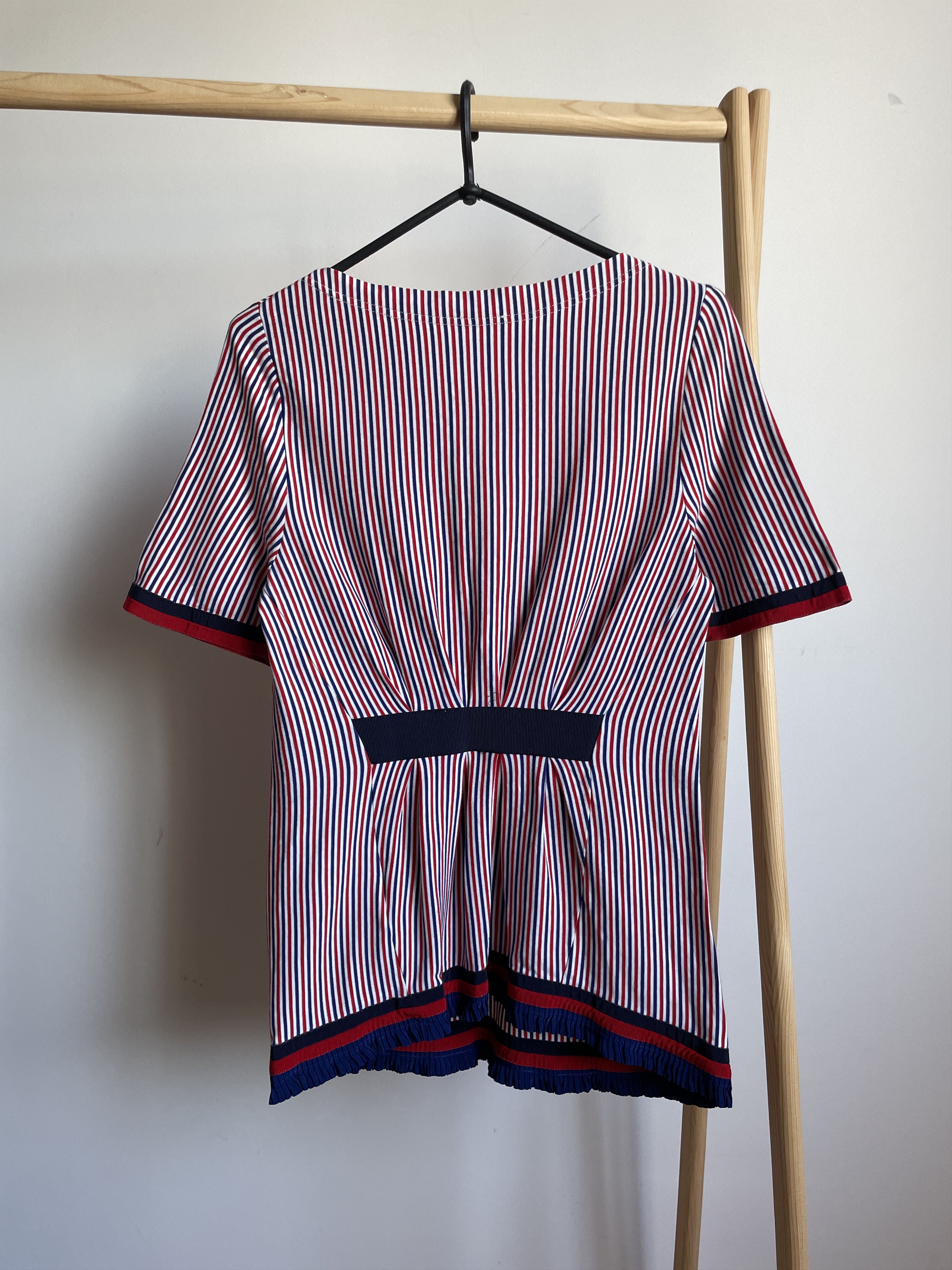 Moncler Moncler Womens Cotton Stiped Short Sleeve Tunic T-Shirt Size L / US 10 / IT 46 - 2 Thumbnail