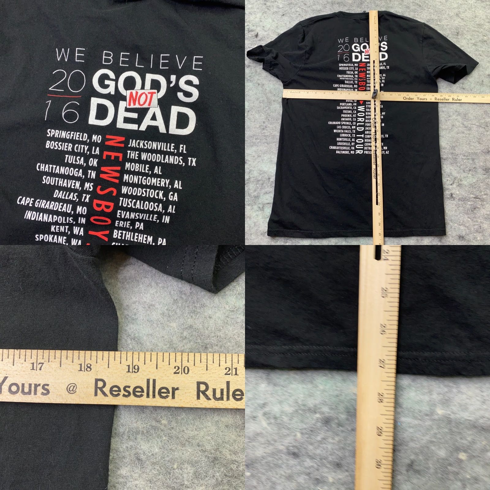 Vintage Newsboys Shirt Mens Adult Black Concert Tee Love Riot Gods Not Dead Tour 2016 XS? Size US S / EU 44-46 / 1 - 8 Thumbnail