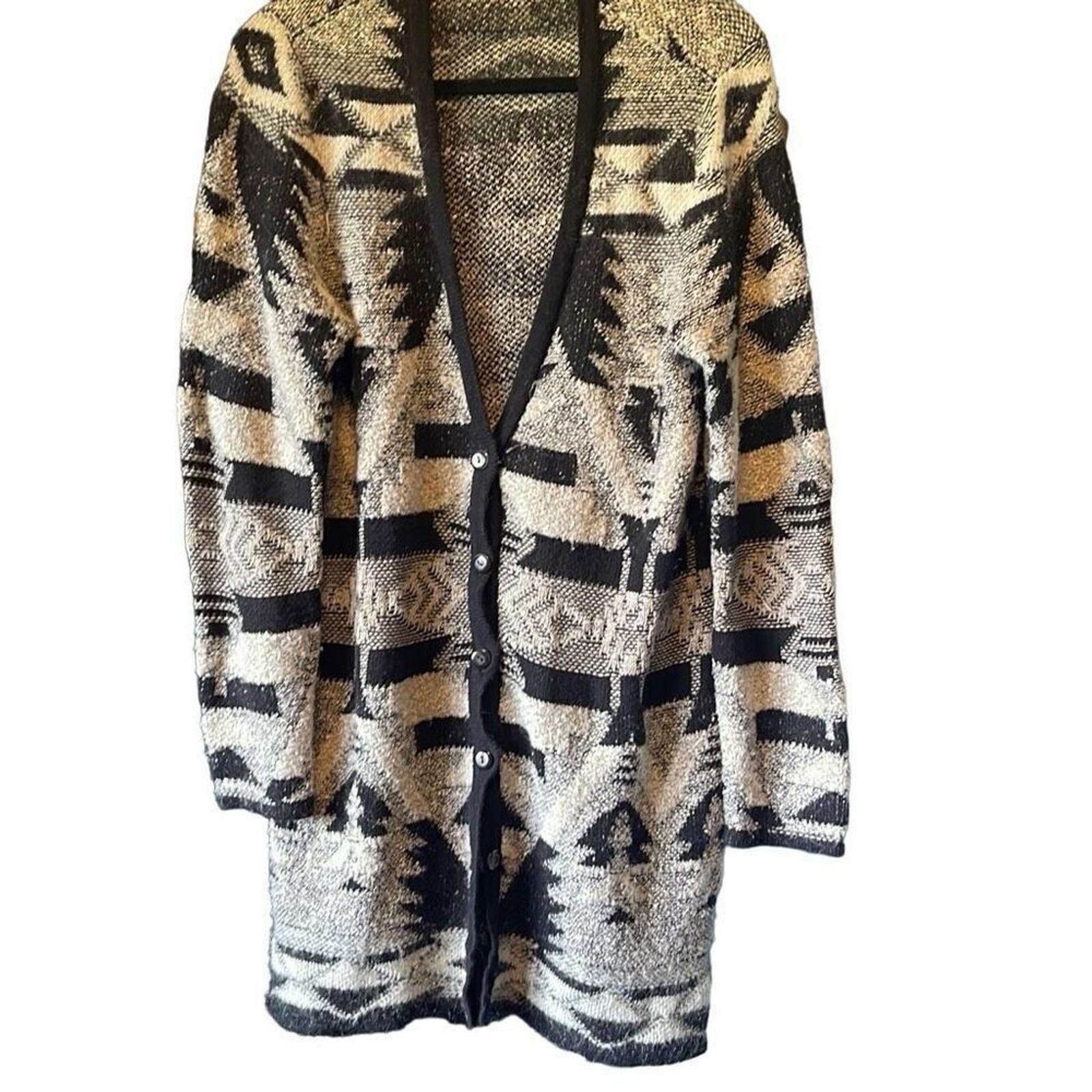 Designer J Jill tribal wool blend sweater coat medium Size M / US 6-8 / IT 42-44 - 1 Thumbnail