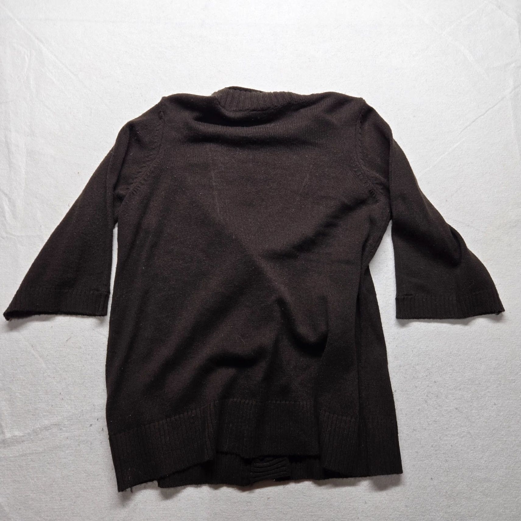 Vintage Bobbie Brooks Cardigan Adult Large Womens Brown Solid Knit Open Front Size L / US 10 / IT 46 - 7 Thumbnail