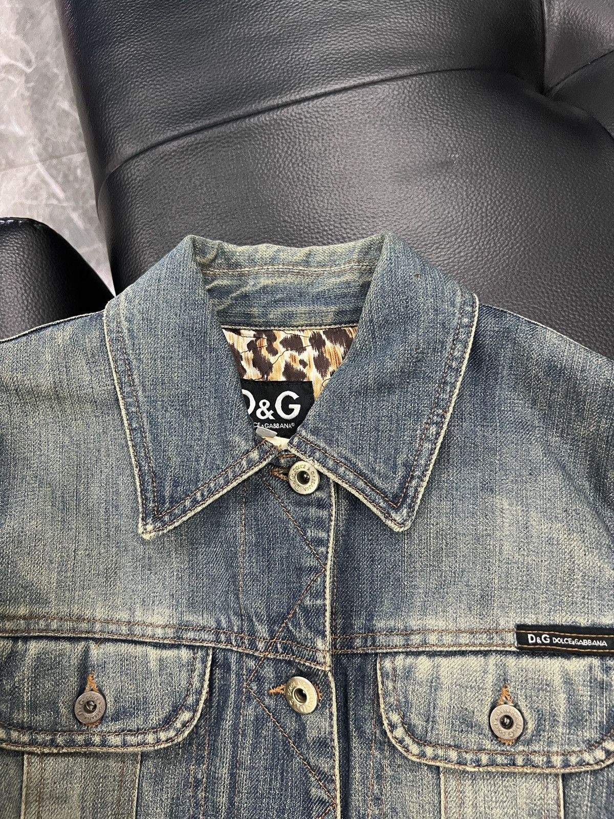 Dolce & Gabbana Dolce & Gabbana D&G 2004 Leopard Lined Denim Jacket Size US XS / EU 42 / 0 - 5 Thumbnail