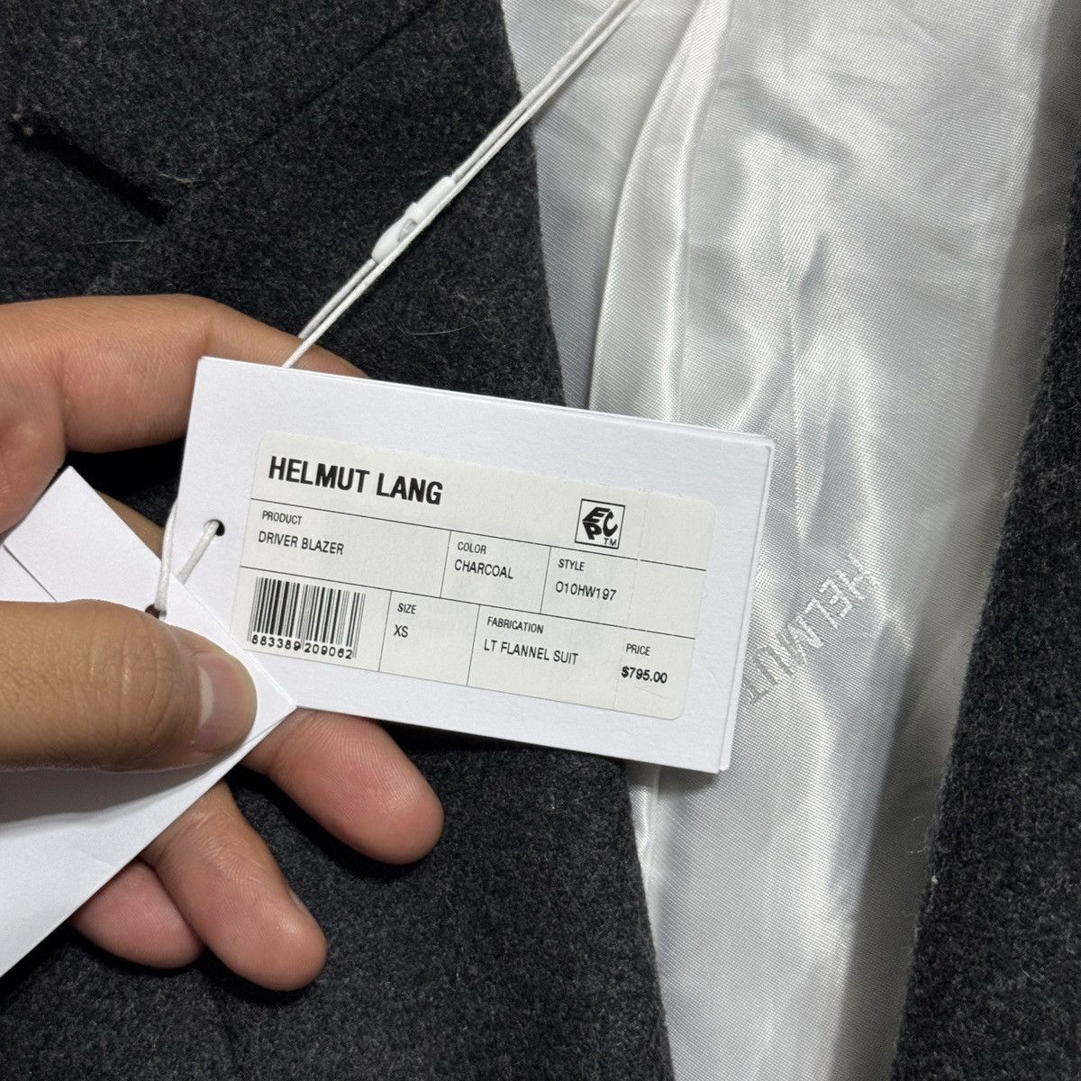 Helmut Lang NWT Helmut Lang Wool Charcoal Driver Blazer $795 Retail Size 46R - 3 Thumbnail