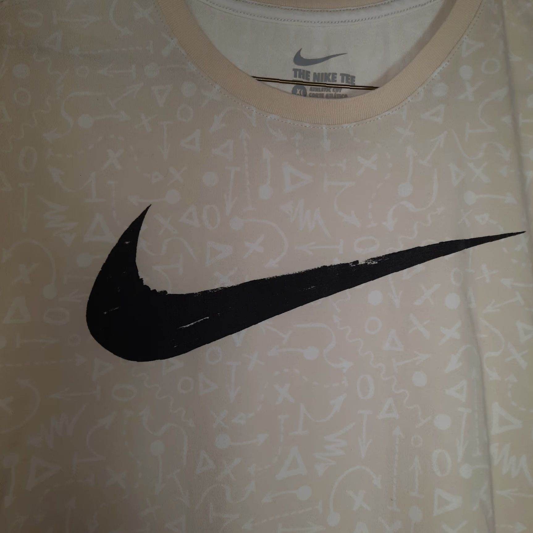 Nike Nike Dri-Fit T-Shirt Short Sleeve Logo Swoosh Printed Men XL Tan & Black Size US XL / EU 56 / 4 - 2 Thumbnail
