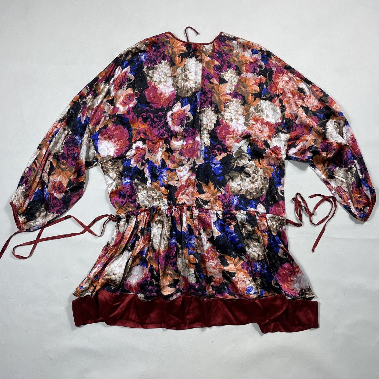 Roberto Cavalli Just Cavalli Multicolor Silk Satin Floral Print Size M / US 6-8 / IT 42-44 - 19 Thumbnail