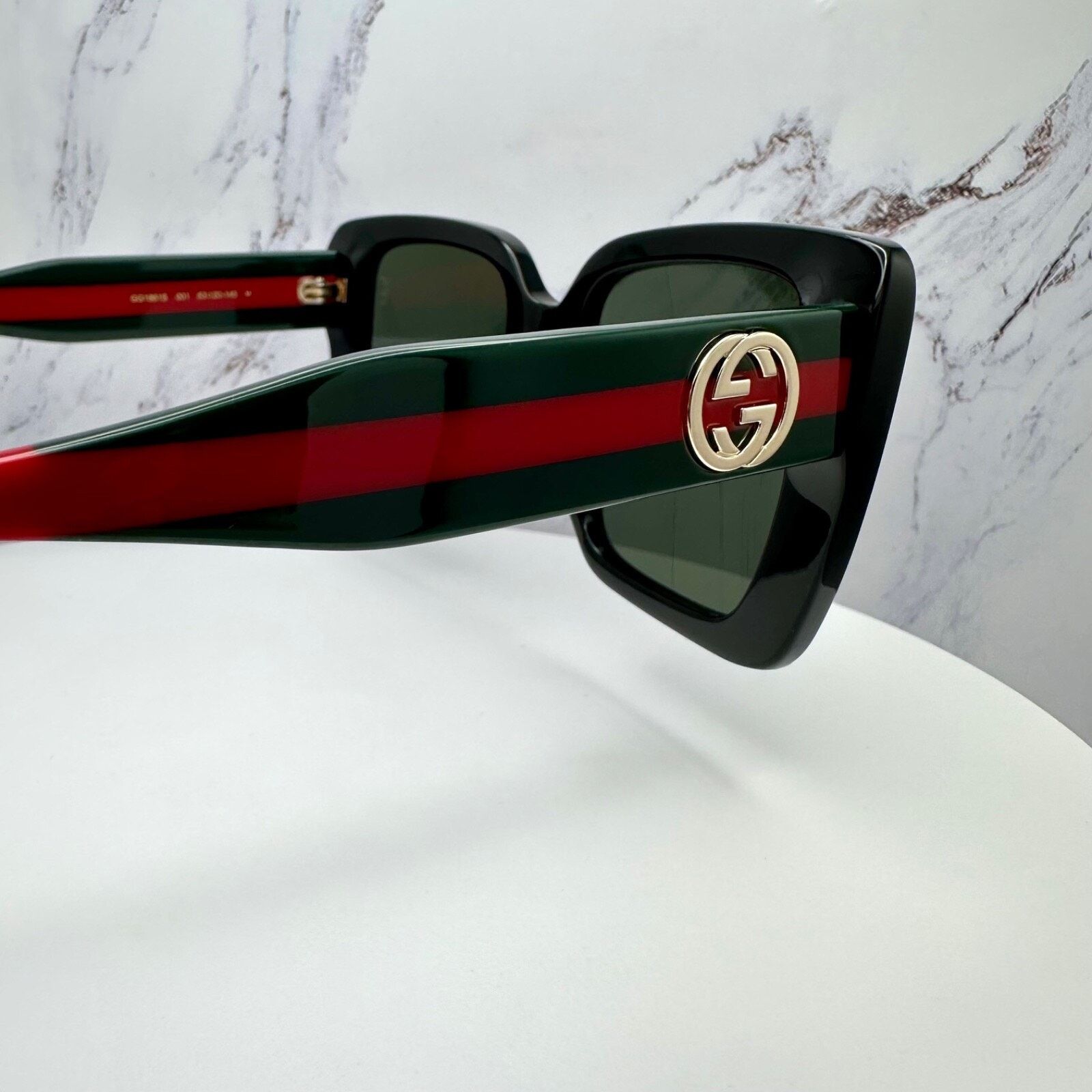 Gucci New GUCCI Sunglasses Black 53mm Gold 3D Metal Logo Square Size ONE SIZE - 6 Thumbnail