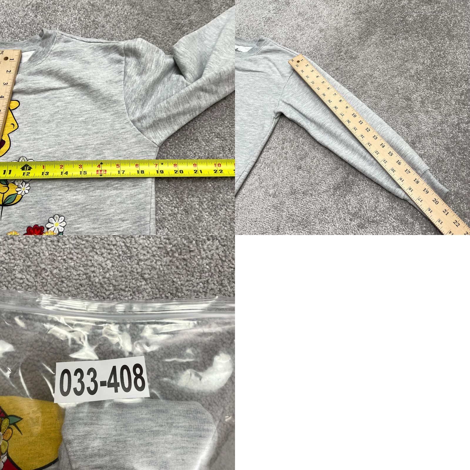 Disney Disney Winnie The Pooh Embroidered Graphic Sweatshirt Womens XS Gray Crew Neck Size XS / US 0-2 / IT 36-38 - 8 Thumbnail