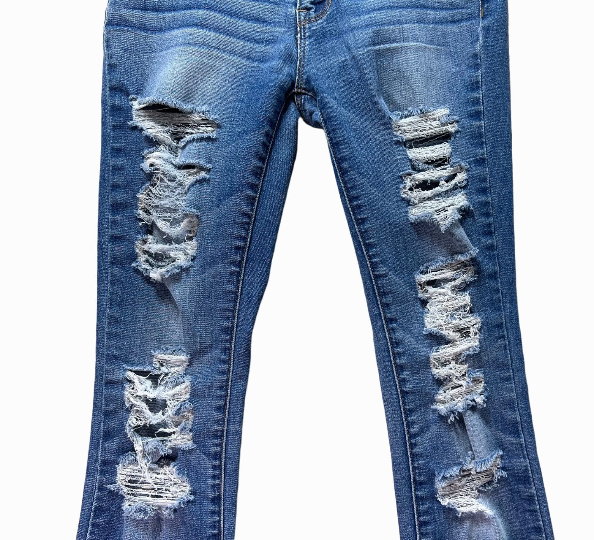 Pacsun Pacsun - Women's Stretch Skinny Jeans Distressed - Blue - 24 Size 42" / US 20 - 12 Thumbnail