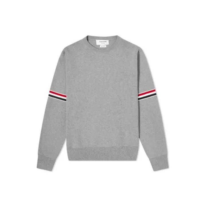 Thom Browne Thom Browne Gray Long Sleeve Knitted Sweater Size US S / EU 44-46 / 1 - 1 Thumbnail