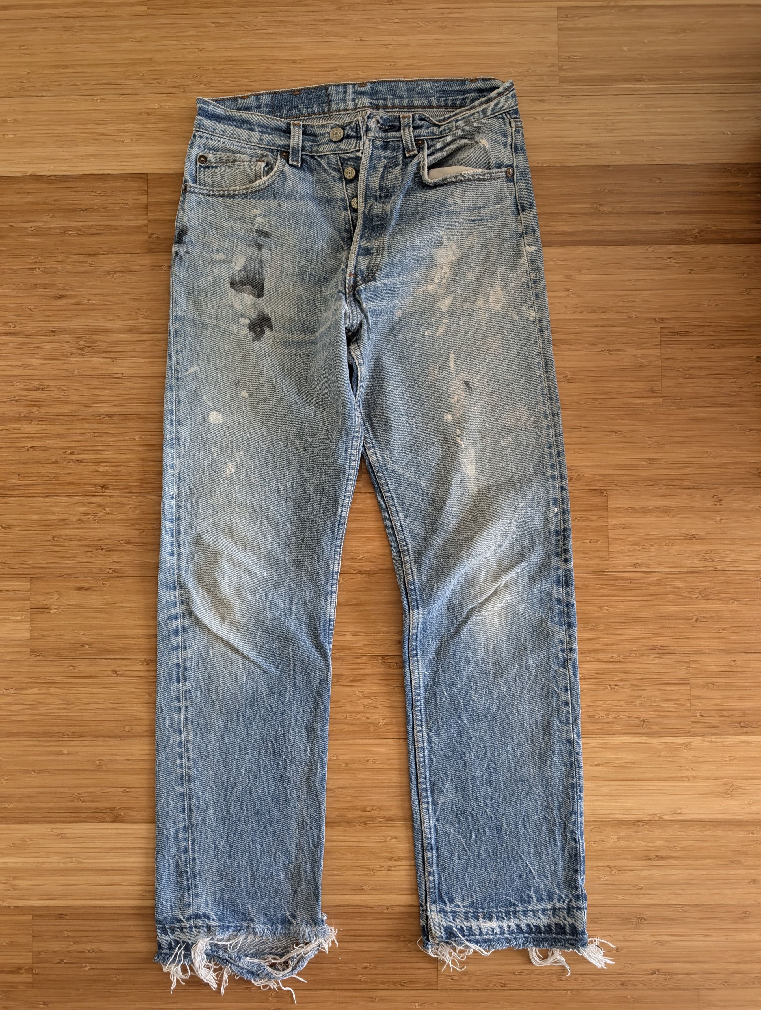 Helmut Lang Style Panted Denim CRAZY DISTRESSING