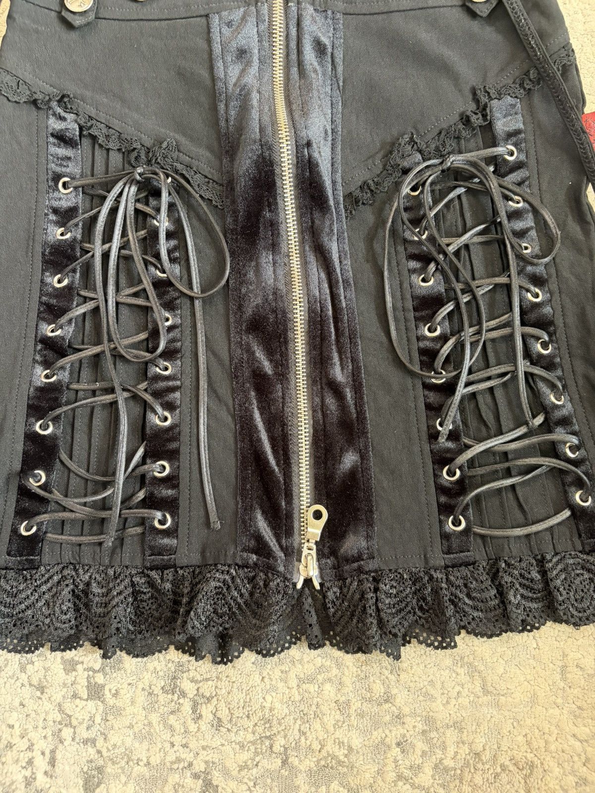 Japanese Brand Ozz On - Corset Lace Up Cross Skirt Size 26" / US 2 / IT 38 - 2 Thumbnail