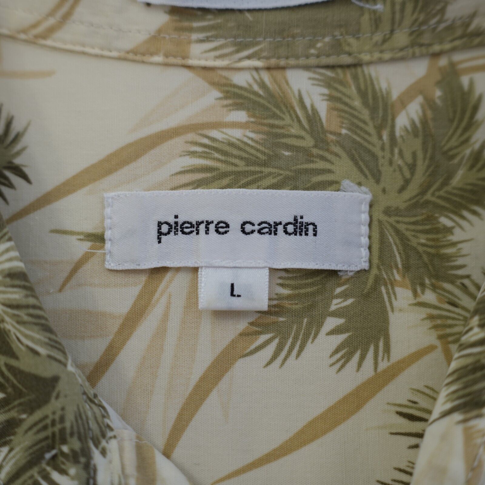 Pierre Cardin Pierre Cardin Tan Green Large Palm Tree Cotton Hawaiian Coll Size US L / EU 52-54 / 3 - 8 Thumbnail