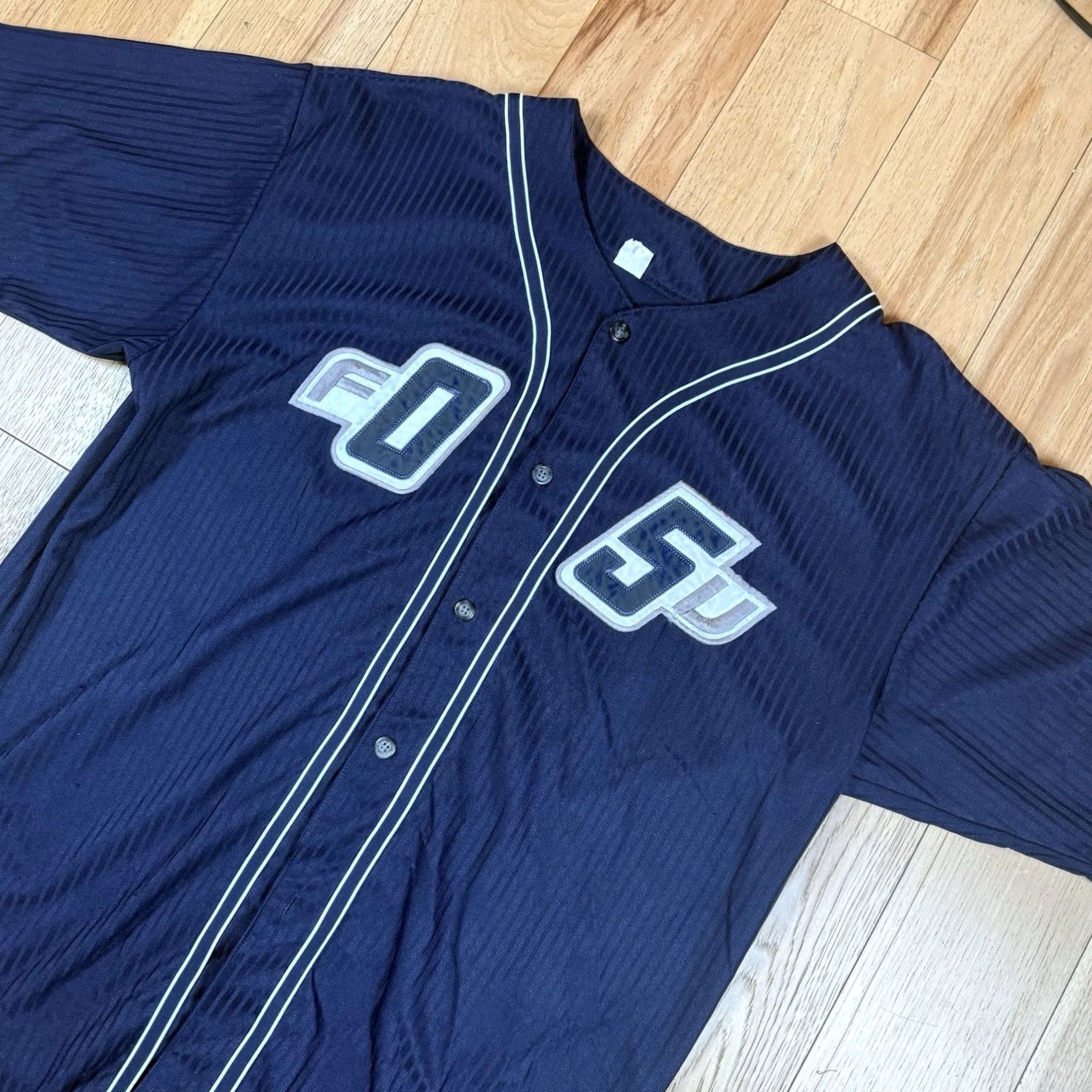 Fubu VINTAGE FUBU Baseball Jersey Blue XL Mens Button 05 Sports Series Hip Hop Size US XL / EU 56 / 4 - 2 Thumbnail