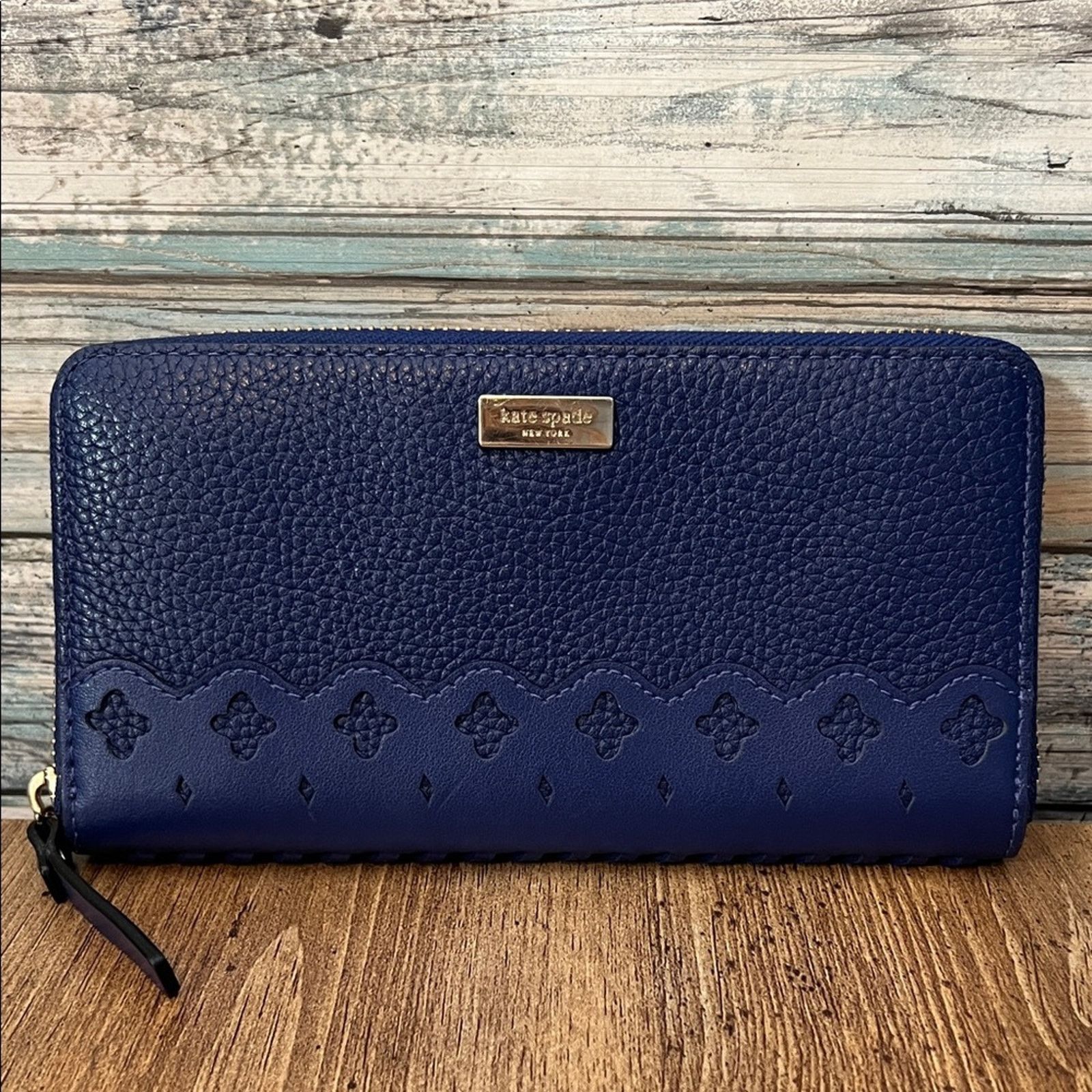 Kate Spade Kate Spade Neda Market Street Accordion Wallet Blue Leather Size ONE SIZE - 11 Thumbnail