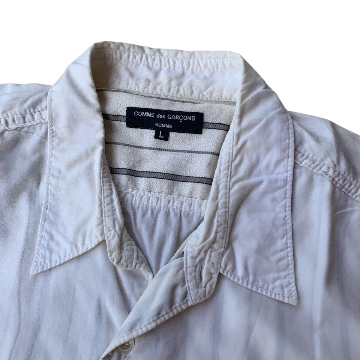 Comme des Garcons Homme Vintage Comme des Garcons Homme White Stripe Shirts Size US L / EU 52-54 / 3 - 5 Thumbnail