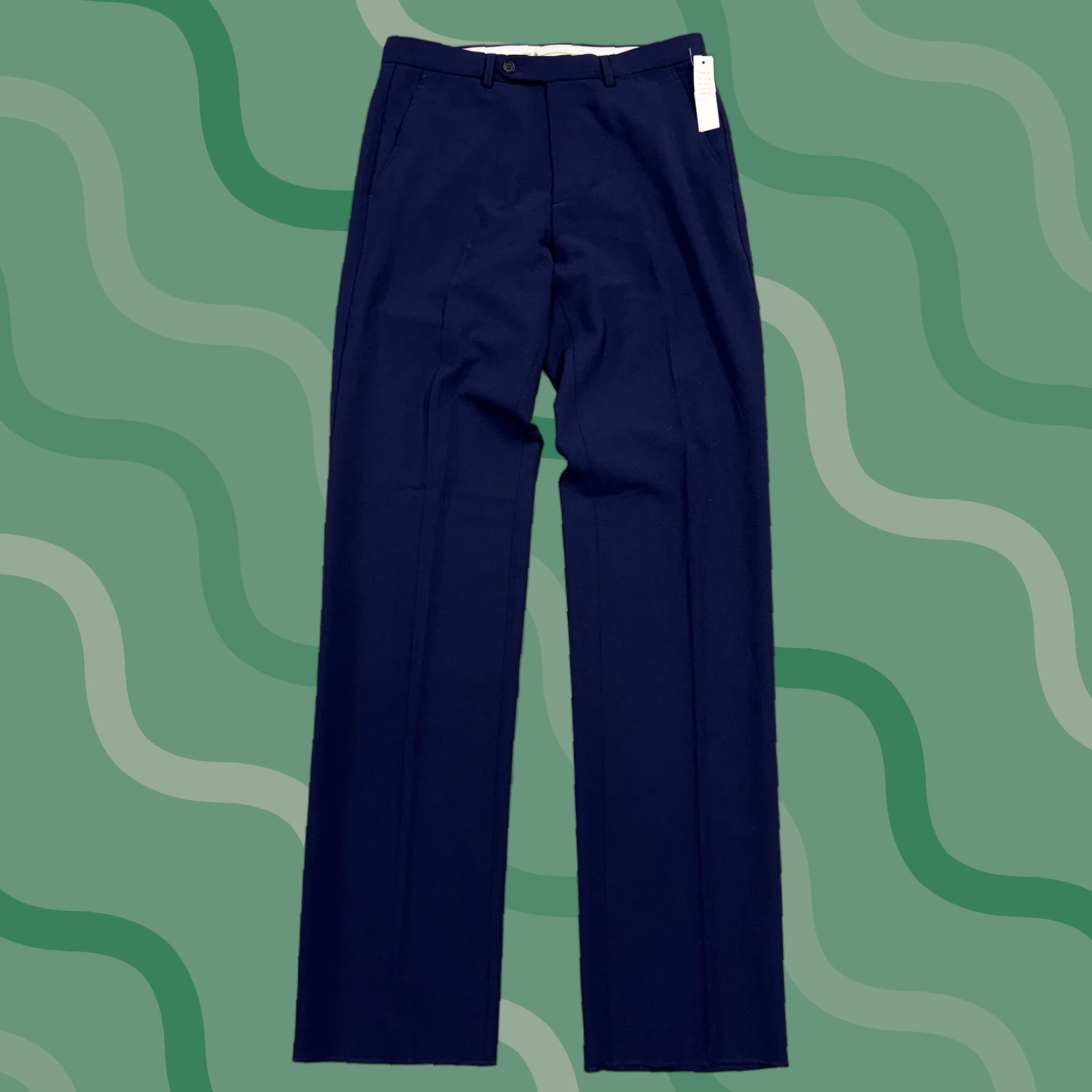 Theory Dress Pants Mens 32 Navy Blue Wool Blend Stretch Flat Front Made in USA Dress Pants Mens 32 Navy Blue Wool Blend Stretch Flat Front Made in USA