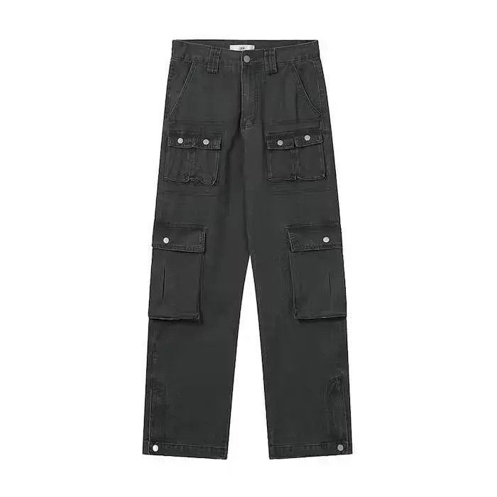 Japanese Brand Gray Color Streetwear Y2K Straight Cargo Pant Size US 30 / EU 46 - 3 Thumbnail