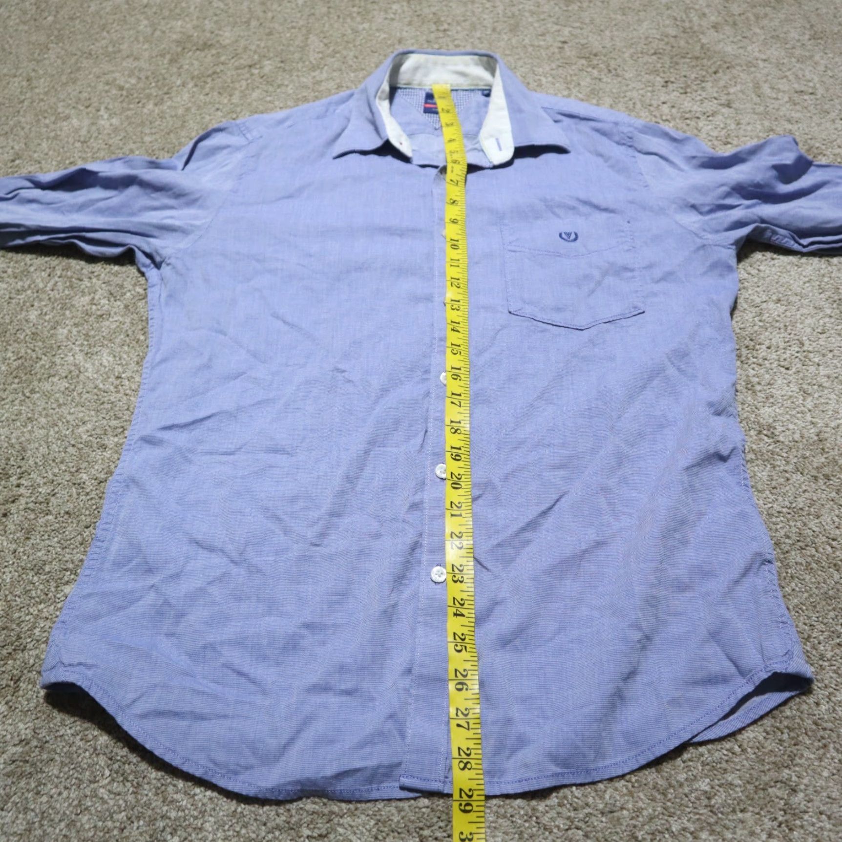 Van Heusen Van Heusen Sport Shirt Button-Up Long Sleeve Adult Men's Size 15.5 40 Blue Size 42R - 6 Thumbnail
