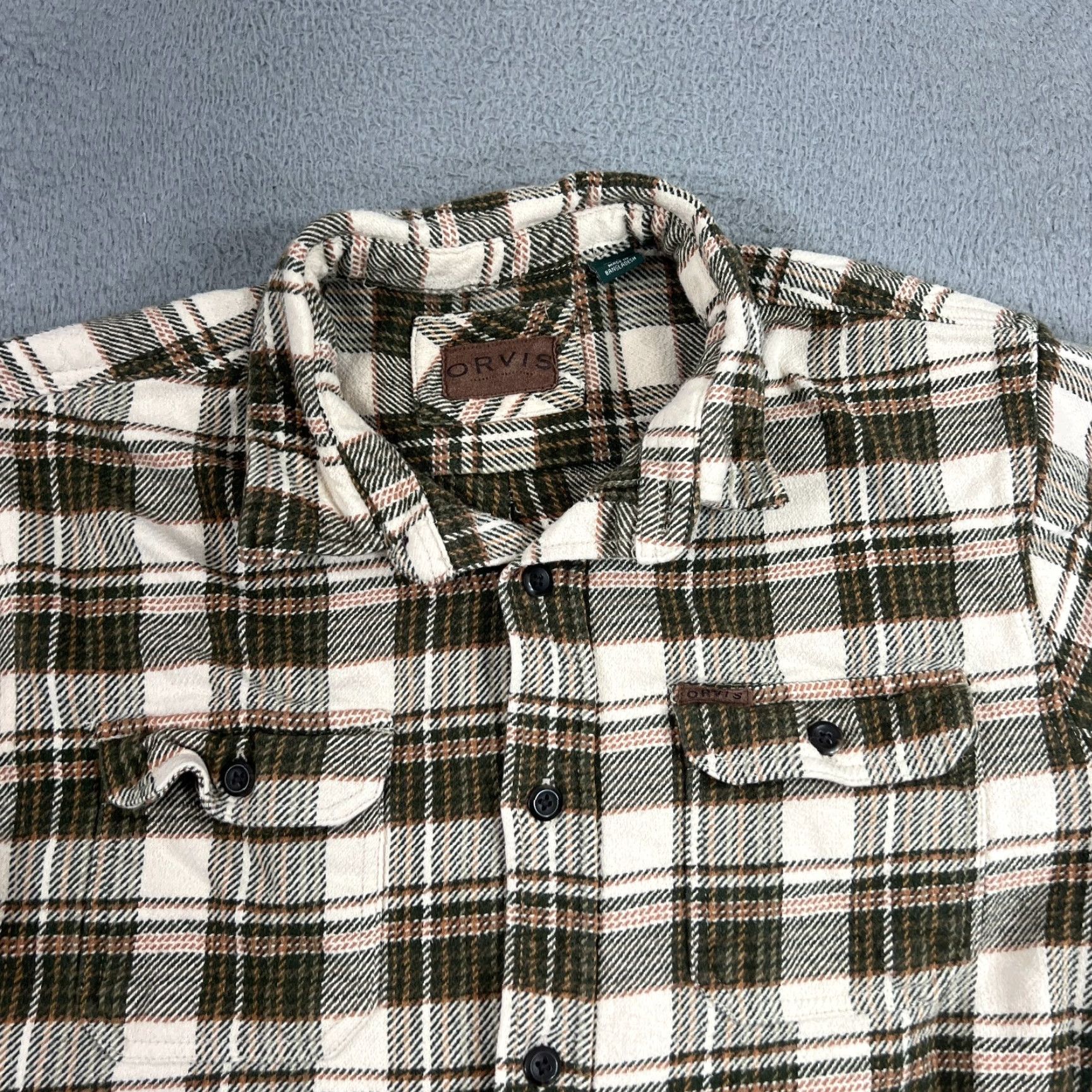 Orvis VINTAGE Orvis Men's Flannel Shirt XL Cotton Plaid Work Shacket Long Sleeve Button-Up Size US XL / EU 56 / 4 - 2 Thumbnail