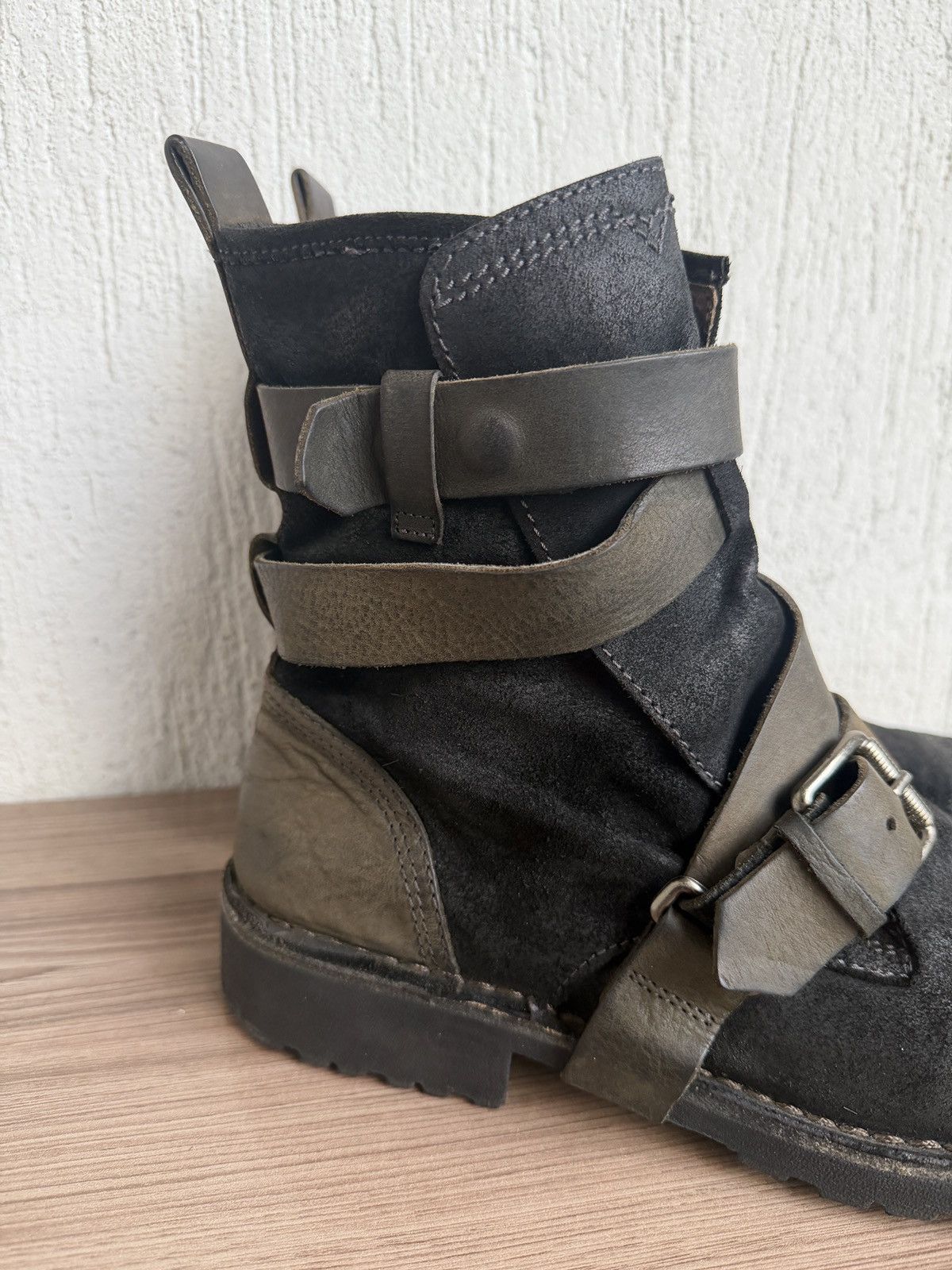 Diesel Y2K 🕷️Blistered leather wrap buckle boots Size US 10 / EU 43 - 12 Thumbnail