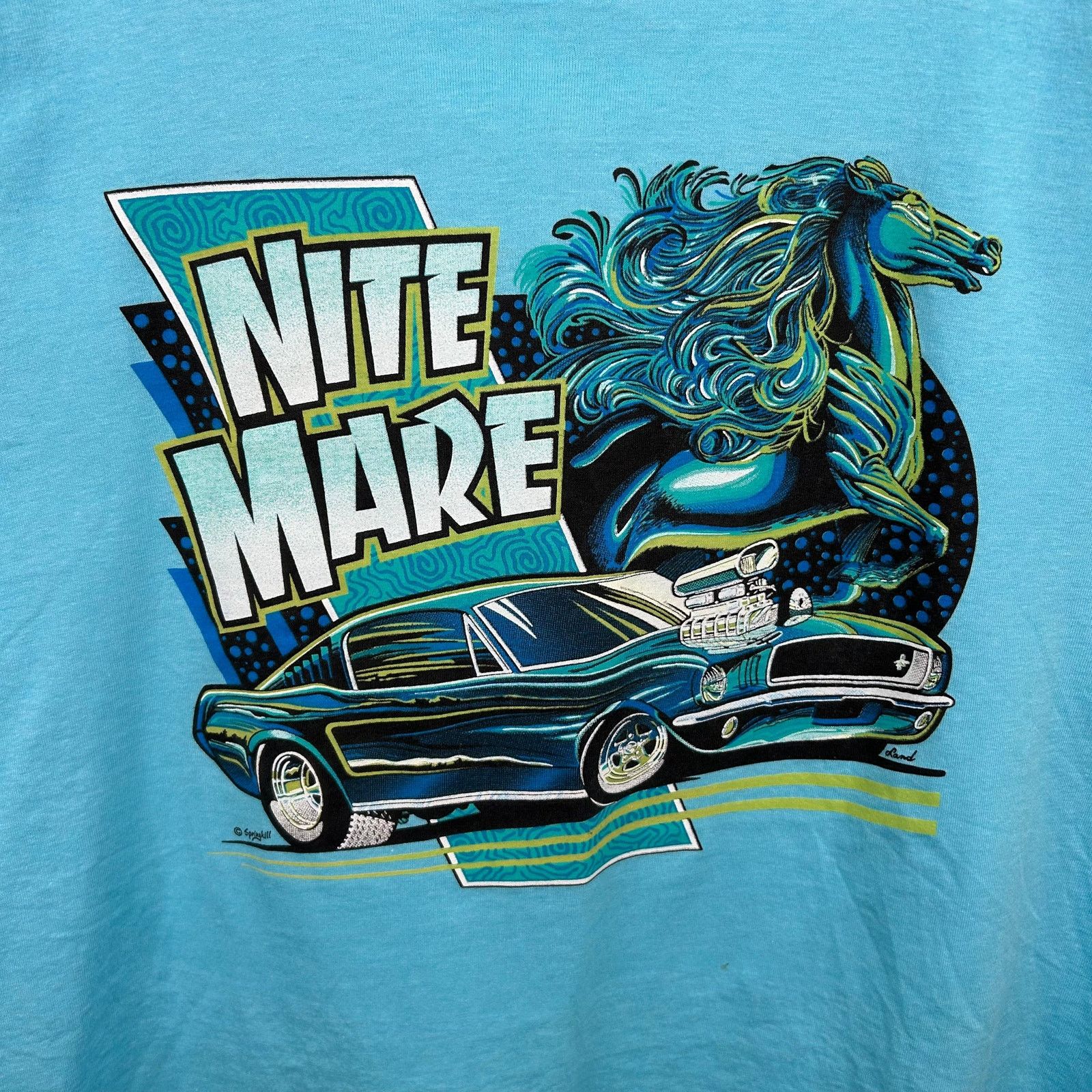 Other Vintage 90s Nite Mare Mustang Car Racing Graphic Tee X-Large Size US XL / EU 56 / 4 - 2 Thumbnail