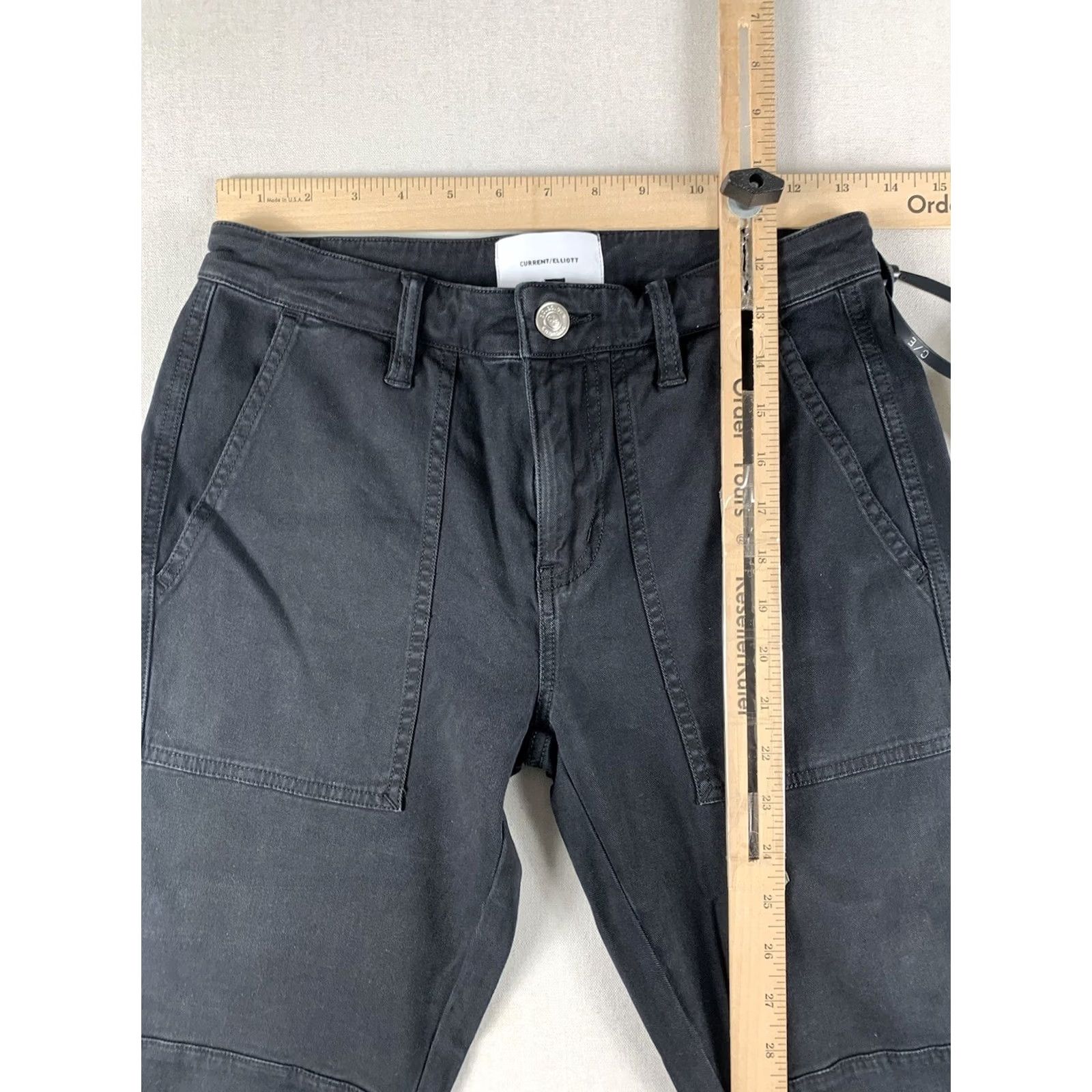 Vintage CURRENT ELLIOTT THE WESLAN PANT WOMENS 25 BLACK NWT REGULAR Capri Straight Flat Front 27x25 Boys Girls Mens Womens Size 42" / US 20 - 7 Thumbnail