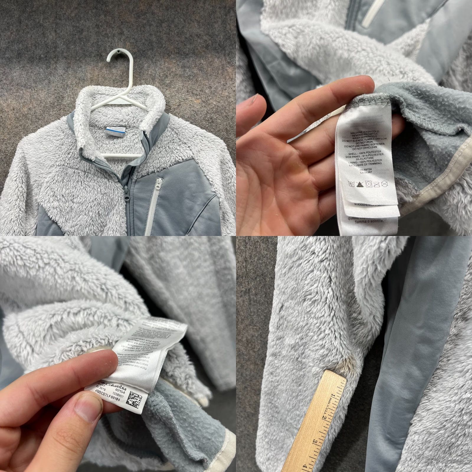 Vintage Columbia Jacket Womens Small Gray Fuzzy Sherpa Softshell Full Zip Winter Size S / US 4 / IT 40 - 8 Thumbnail