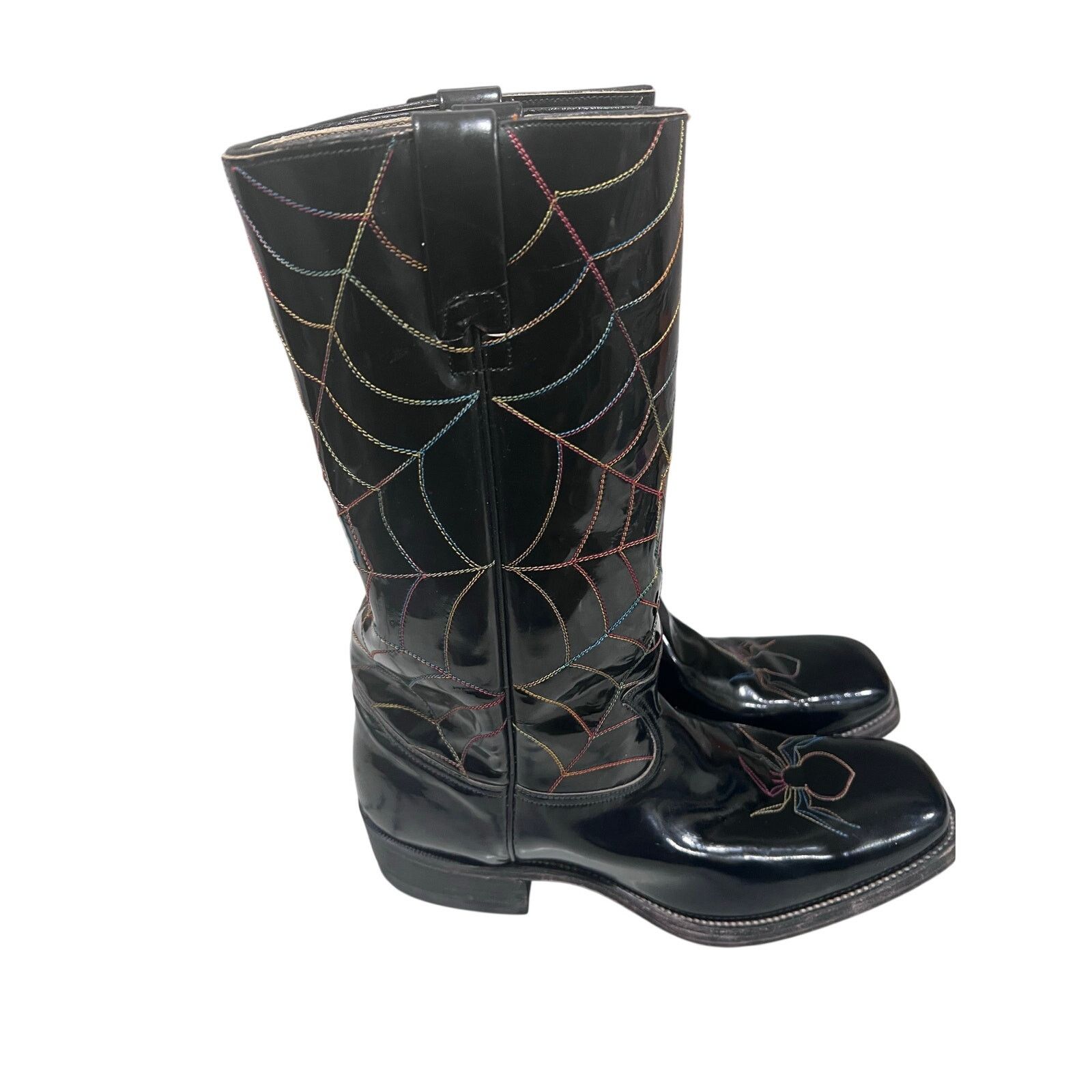 Other Justin Vaquero Patent Leather Cowboy Boot Spider 10D Rare Size US 10.5 / EU 43-44 - 1 Thumbnail