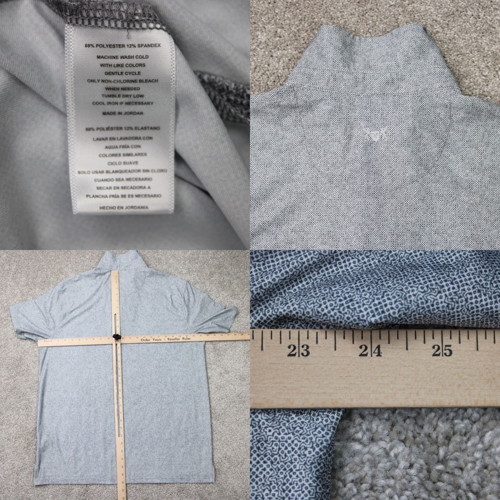 Vintage Hickey Freeman Golf Polo Shirt Mens Large Gray Geometric Short Sleeve Pullover Size US L / EU 52-54 / 3 - 8 Thumbnail