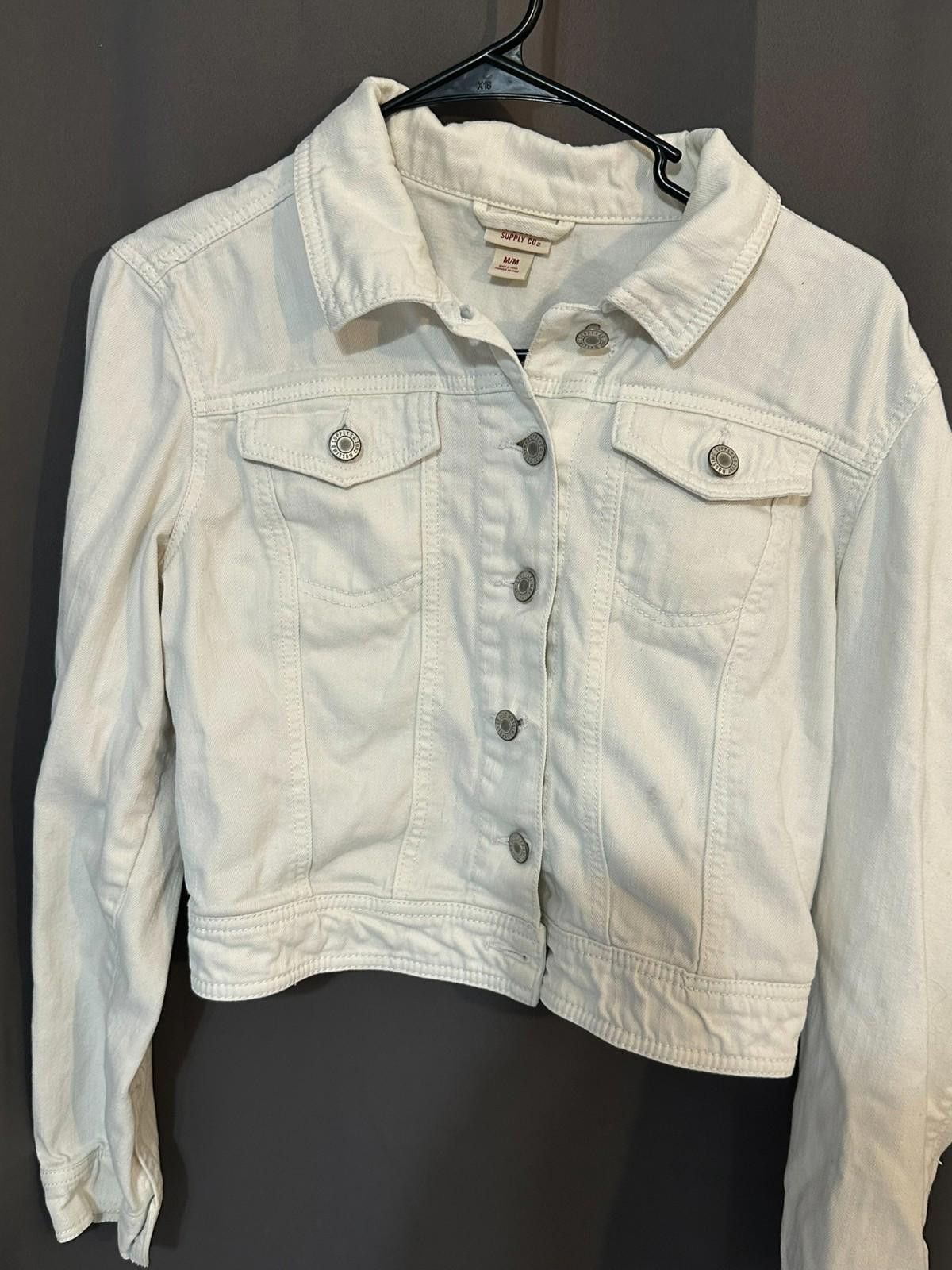 Mossimo Mossimo | Women’s M | White Denim Jacket Size M / US 6-8 / IT 42-44 - 1 Thumbnail