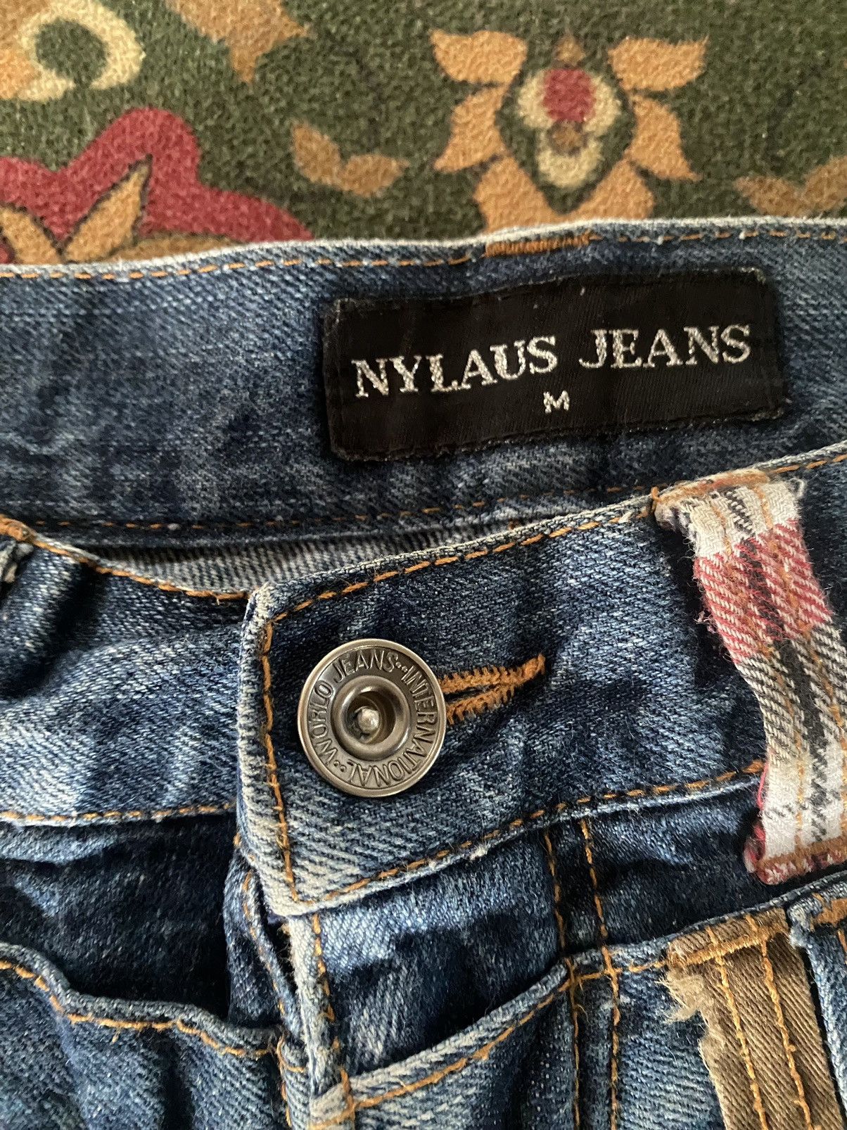Hysteric Glamour × Japanese Brand × Vintage 🔥RARE🔥Vintage Nylaus Jeans Double Waist Lightning Style Size US 31 - 7 Thumbnail