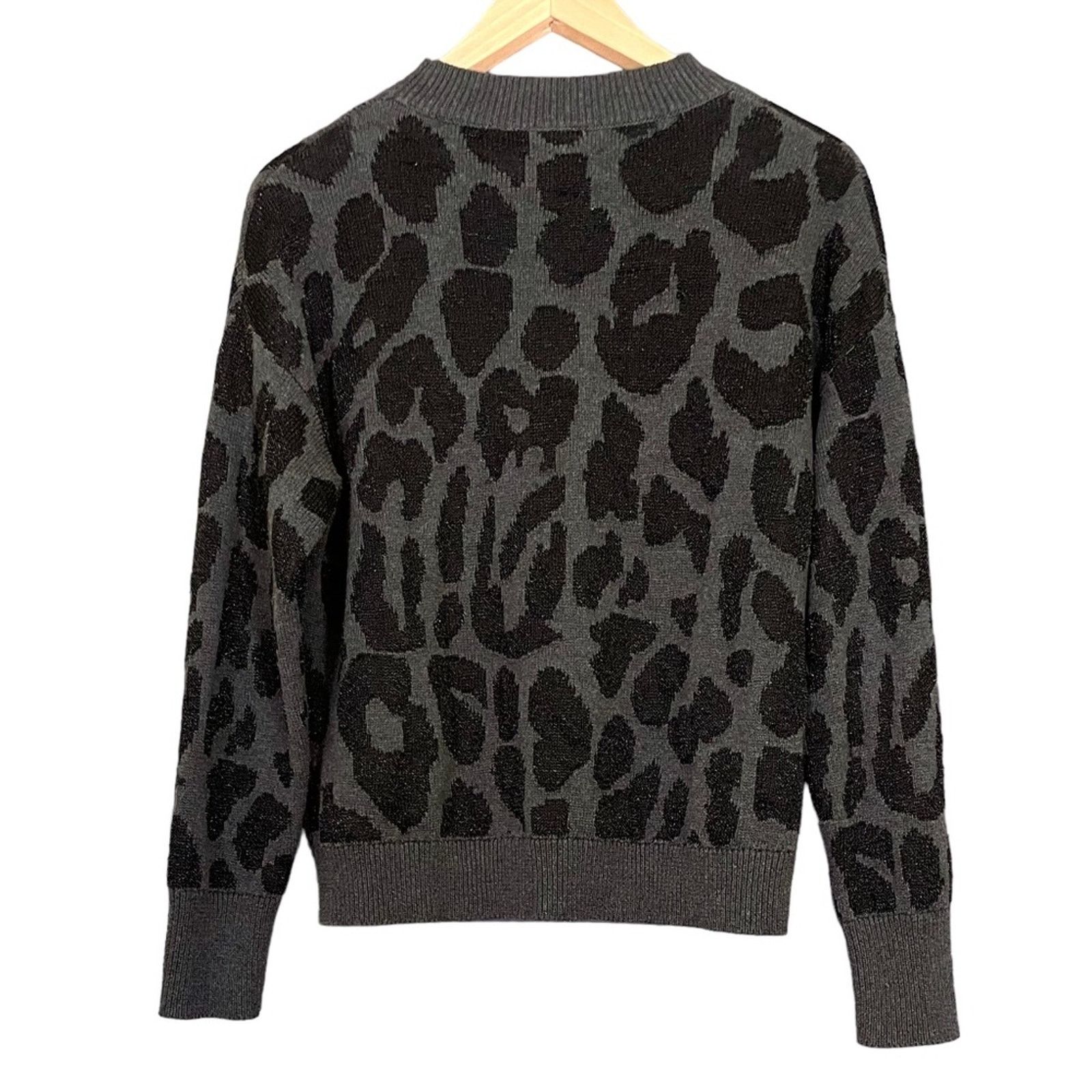Rta RtA Liam Leopard Chrome Black Gray Intarsia Knit Sweater Top Size S / US 4 / IT 40 - 4 Thumbnail