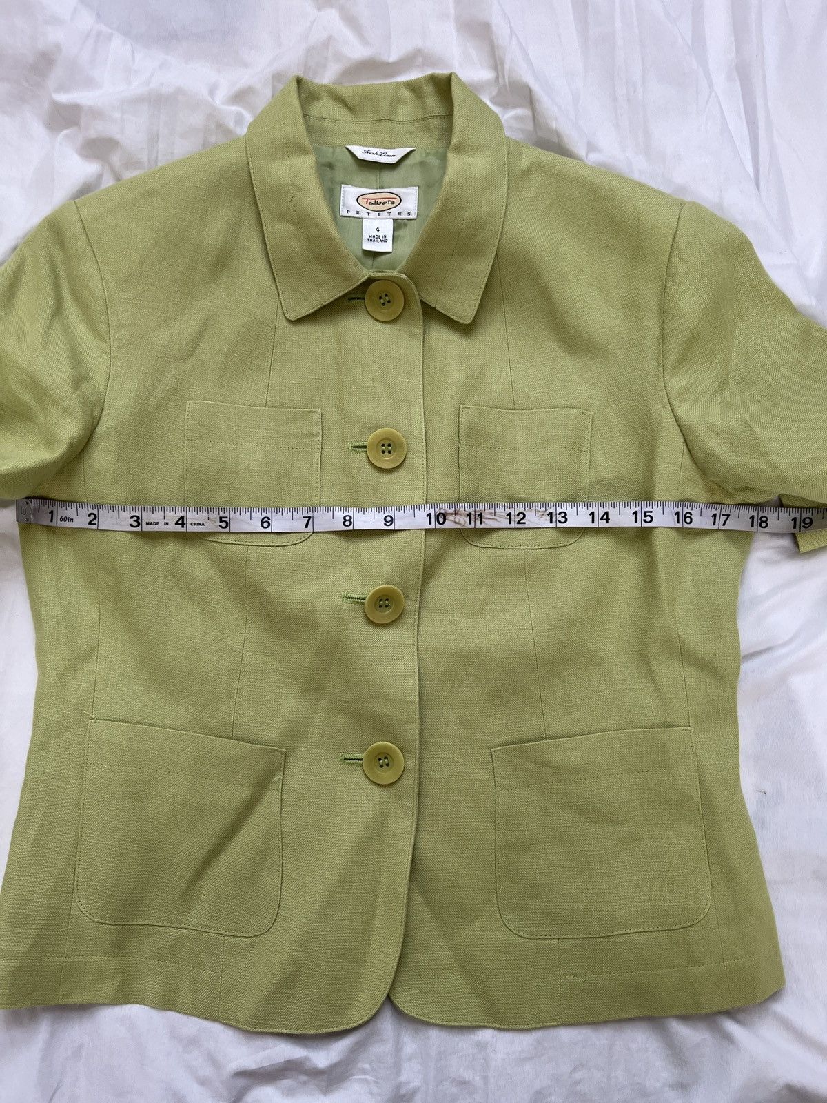 Talbots Talbots Lime Green 100% irish linen Button-Front Blazer Size S / US 4 / IT 40 - 8 Thumbnail