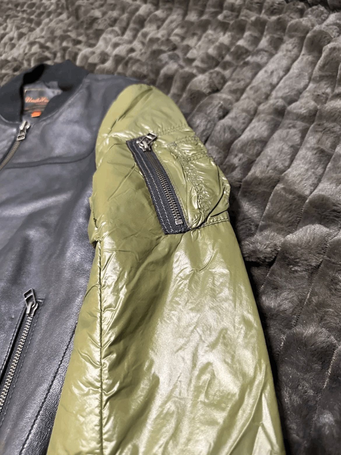 Undercover Sz 3 Undercover Joint Olive Leather Flight Jacket Mojos916 Size US L / EU 52-54 / 3 - 4 Thumbnail