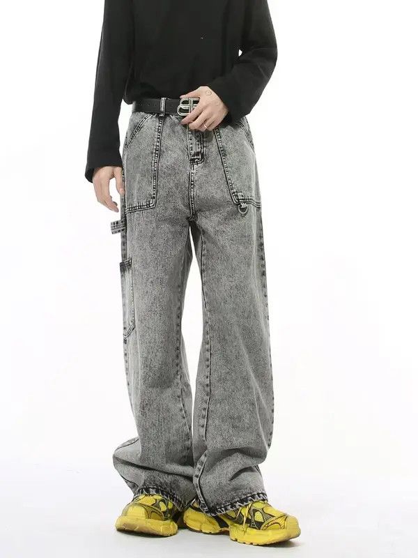 Japanese Brand Kimiko x Maiko Washed Grey Relaxed Wide Leg Hip Hop Jeans Size US 30 / EU 46 - 3 Thumbnail