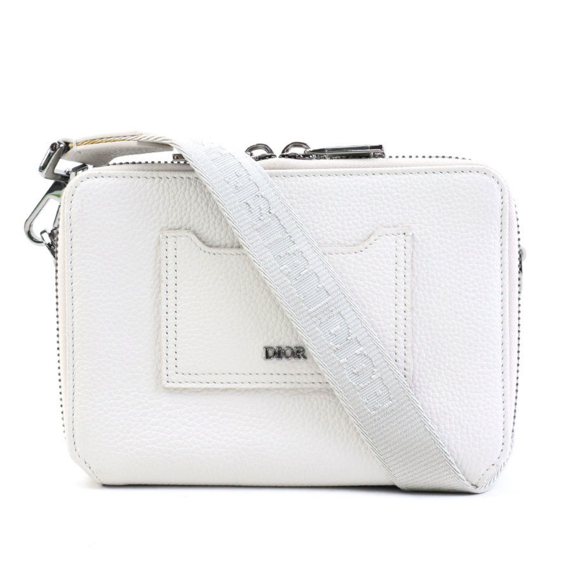 Dior Christian Dior Shoulder Bag Leather White Grey Men's T19589A Size ONE SIZE - 1 Thumbnail