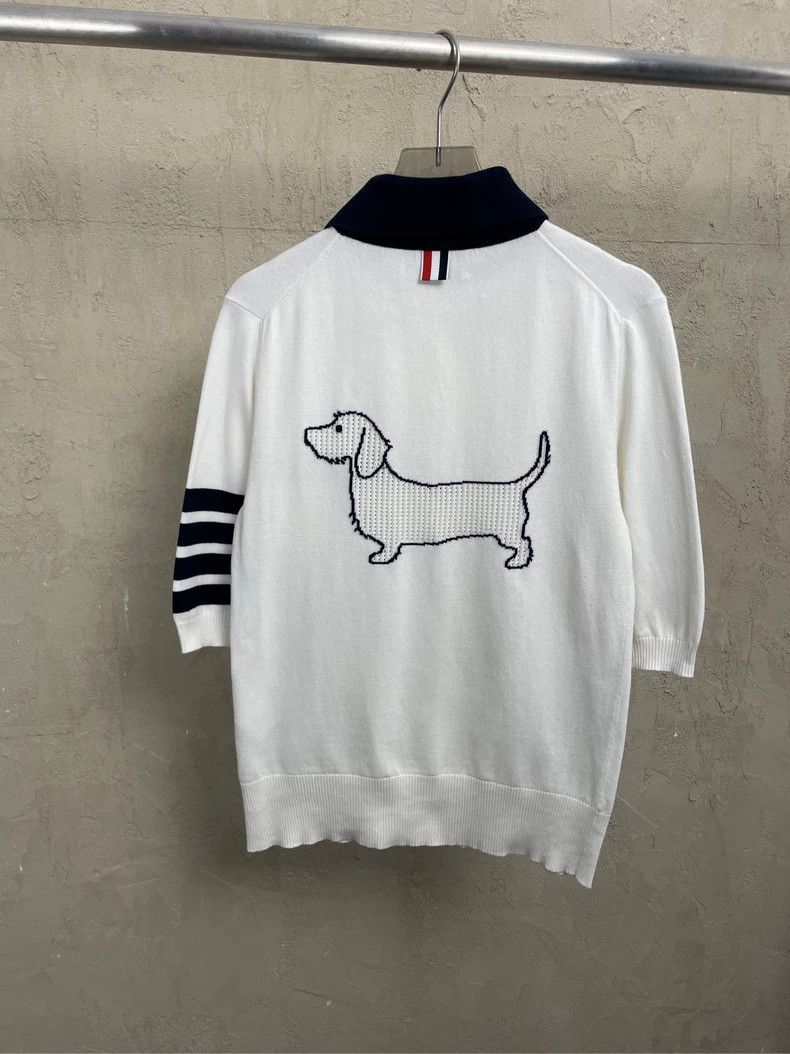 Thom Browne Thom browne White puppy four-striped Polo collar short slee Size XS / US 0-2 / IT 36-38 - 2 Thumbnail