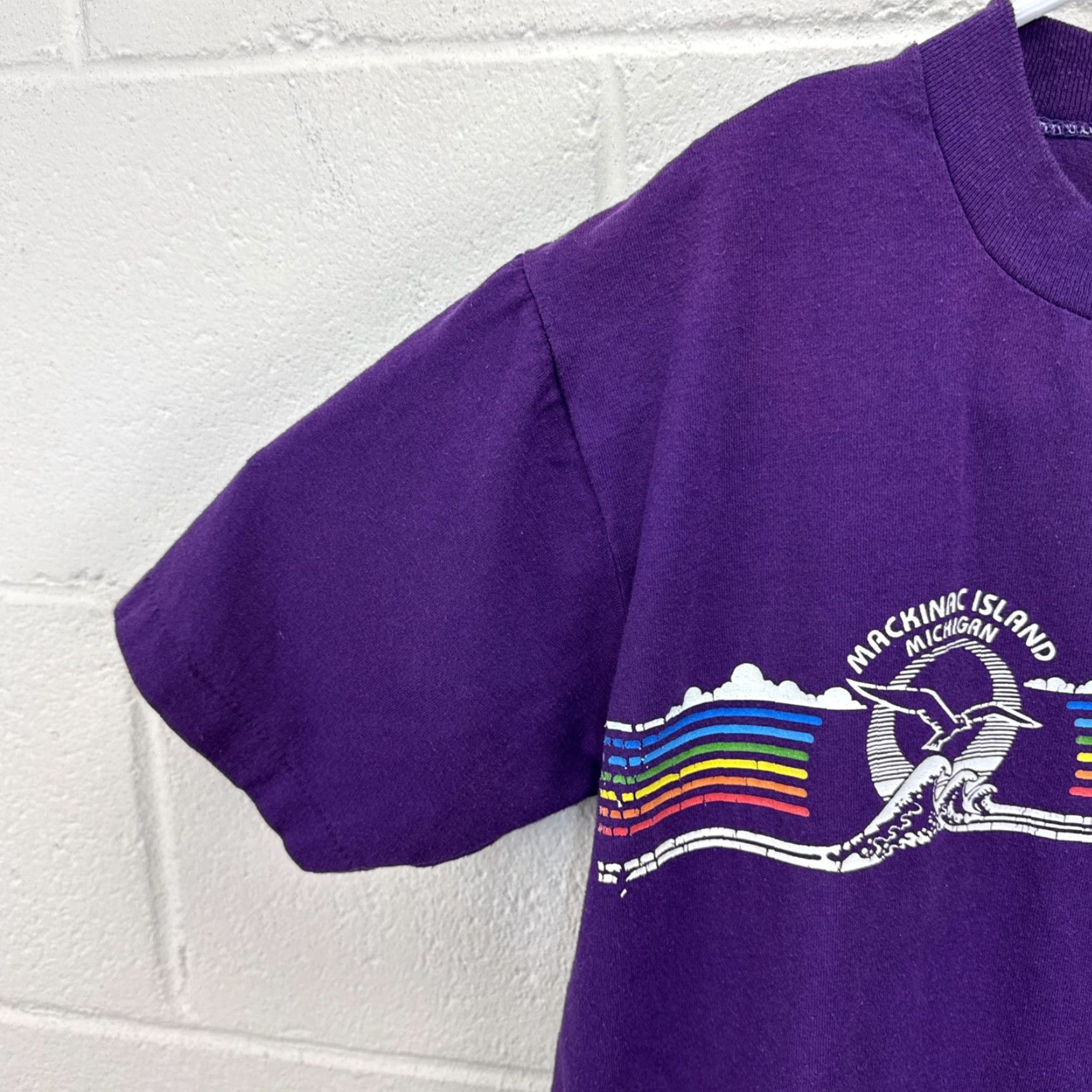 Velva Sheen VINTAGE Velva Sheen Mackinac Island Michigan T Shirt USA Made Medium Crew Neck Purple Graphic Print Short Sleeve Mens Size US M / EU 48-50 / 2 - 5 Thumbnail